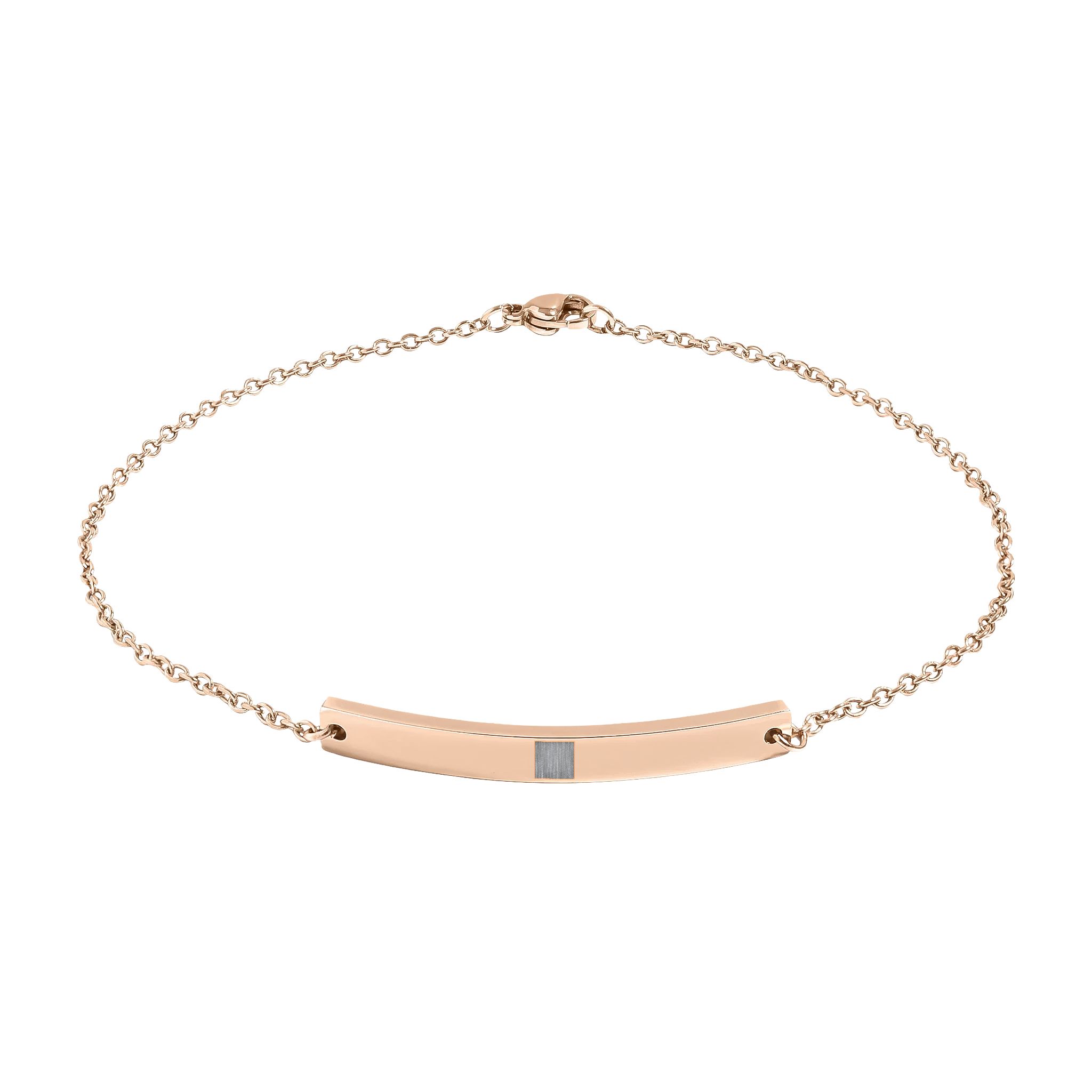 Engravable Curved Bar Anklet — Personalized Minimalist Gold/Rose Gold Anklet
