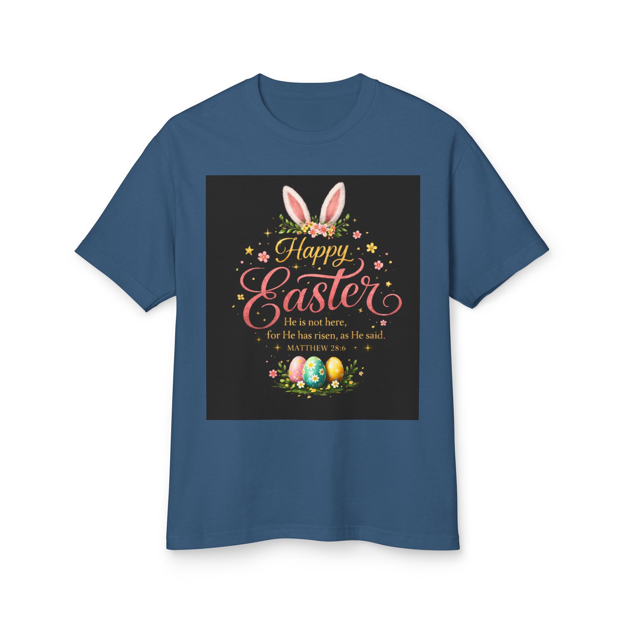 Easter Bunny Vibes Tee – Pastel "Thanks" Graphic Cotton T-Shirt - Image 13