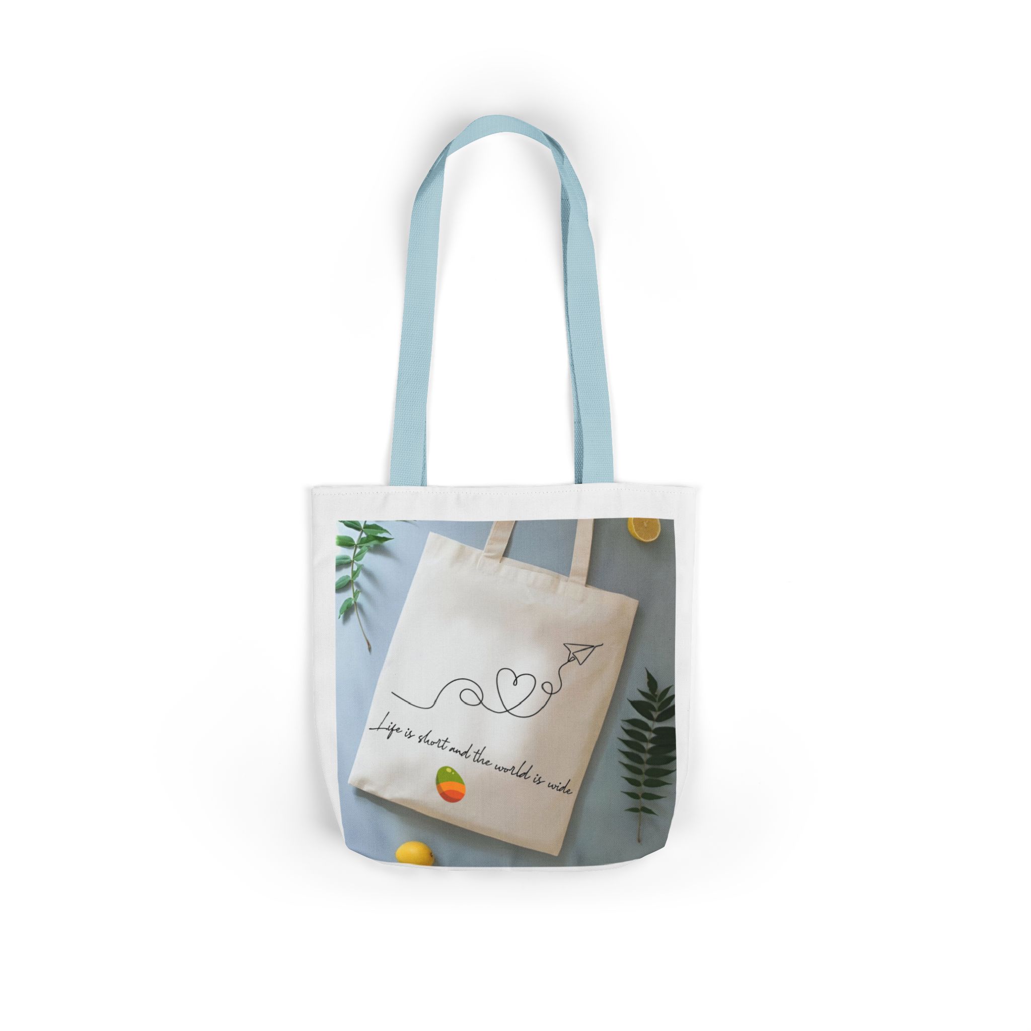 Canvas Tote Bag — 'Love Follows the Sun' Minimal Heart & Sun Illustration - Image 10