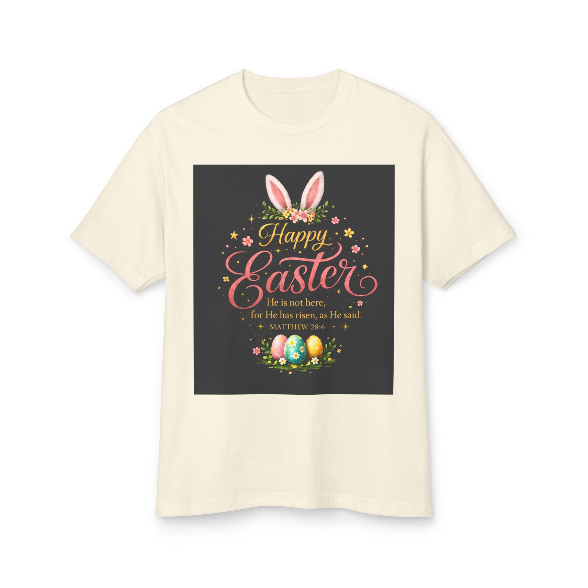 Easter Bunny Vibes Tee – Pastel "Thanks" Graphic Cotton T-Shirt
