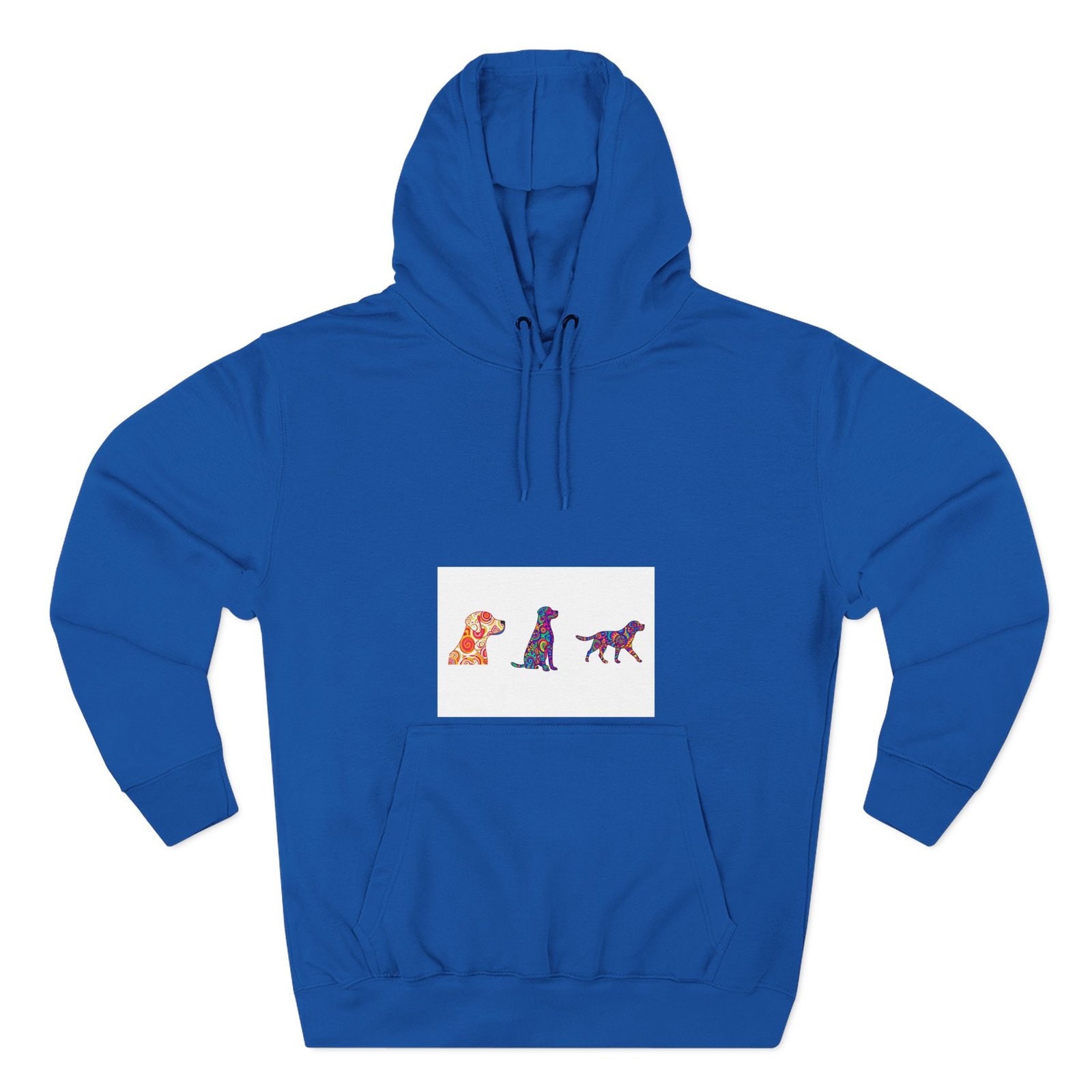 Dog Trio Hoodie — Colorful Watercolor Puppy Silhouette Fleece Sweatshirt - Image 5