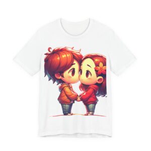Cute Couple Cartoon Tee — Holding Hands Chibi Romance T-Shirt
