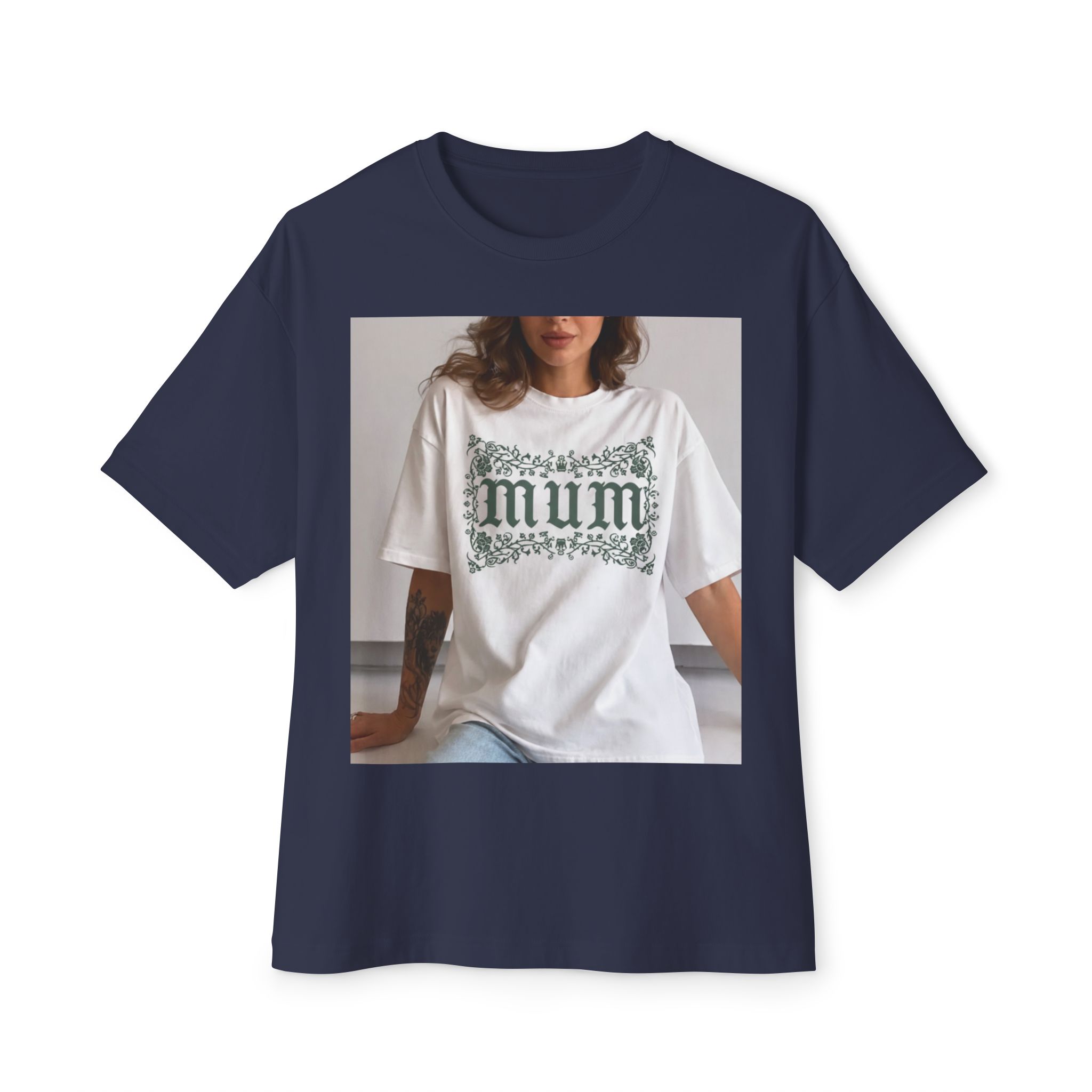Mum Floral Graphic Tee — Oversized Boxy Womens Shirt - Image 21