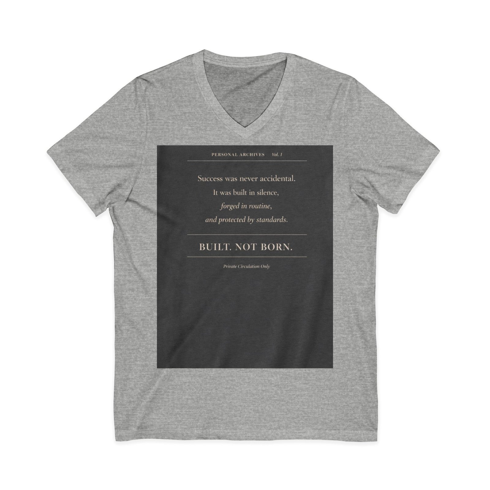 Inspirational Quote V-Neck Tee — "Built, Not Born" Motivational Shirt - Image 9