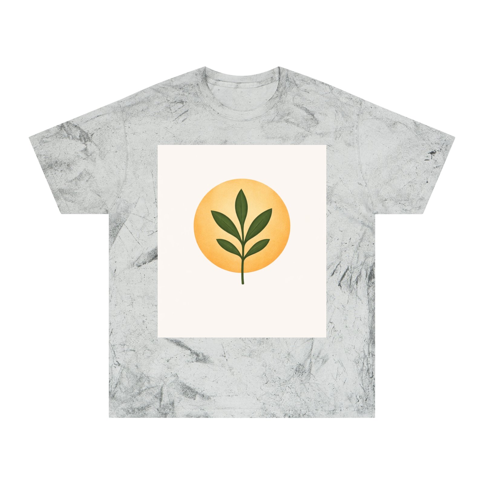 Golden Leaf Tee — Vintage Tie-Dye Plant Graphic T-Shirt - Image 5