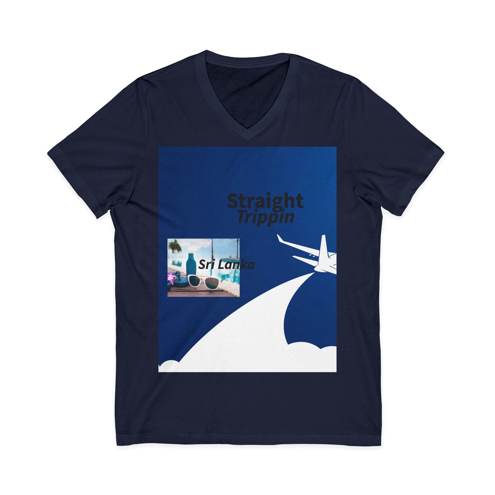 Sri Lanka Travel Tee — 'Straight Trippin' V-Neck Travel Shirt - Image 5