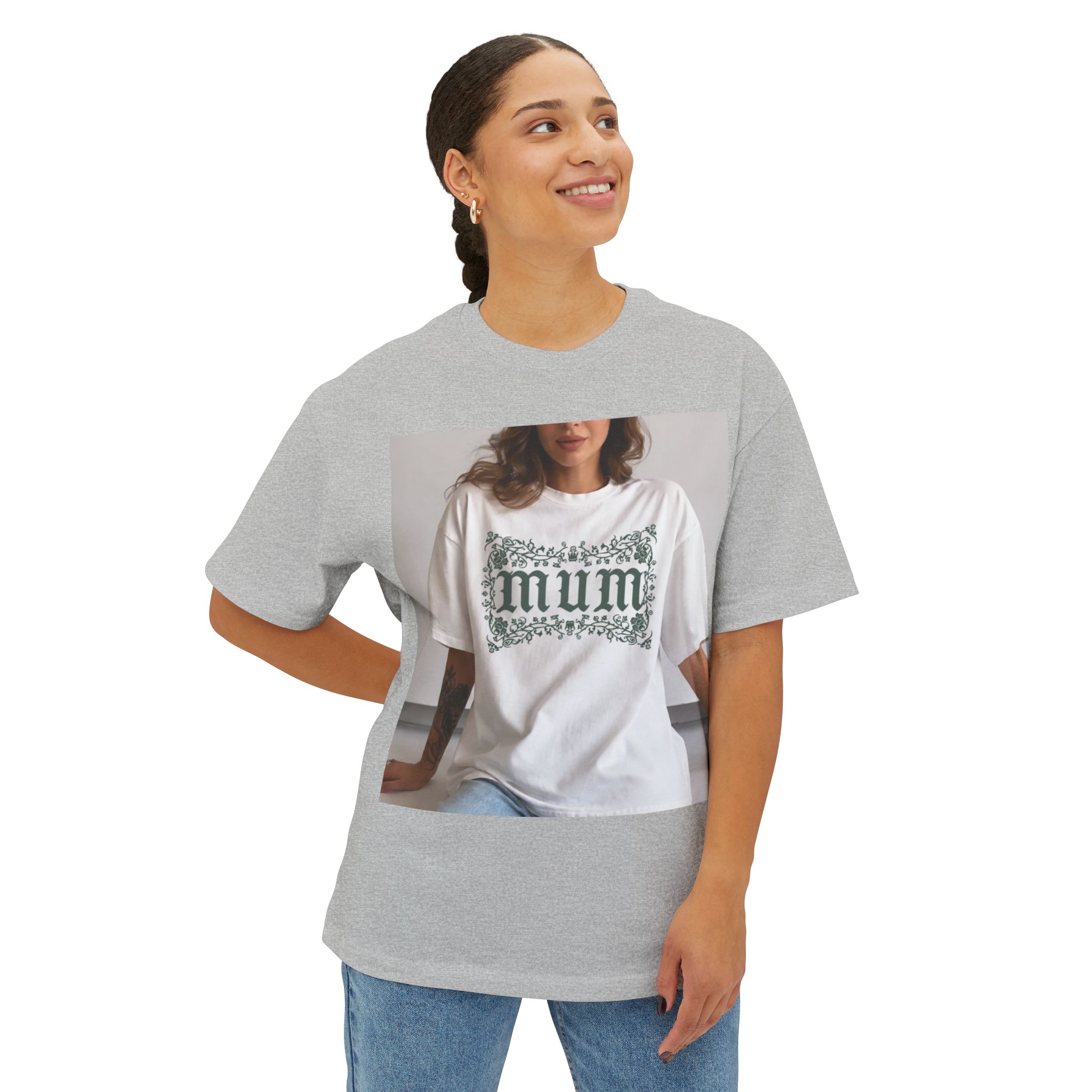 Mum Floral Graphic Tee — Oversized Boxy Womens Shirt - Image 19