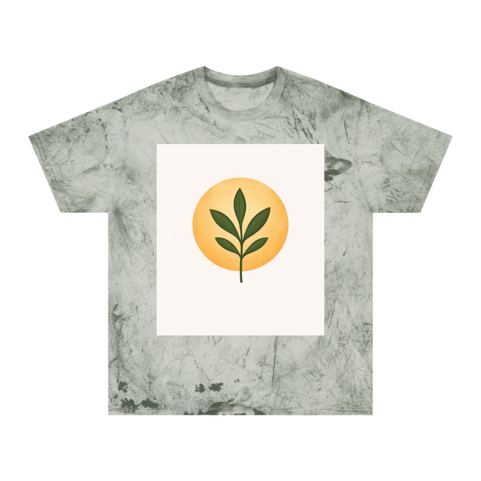 Golden Leaf Tee — Vintage Tie-Dye Plant Graphic T-Shirt - Image 9