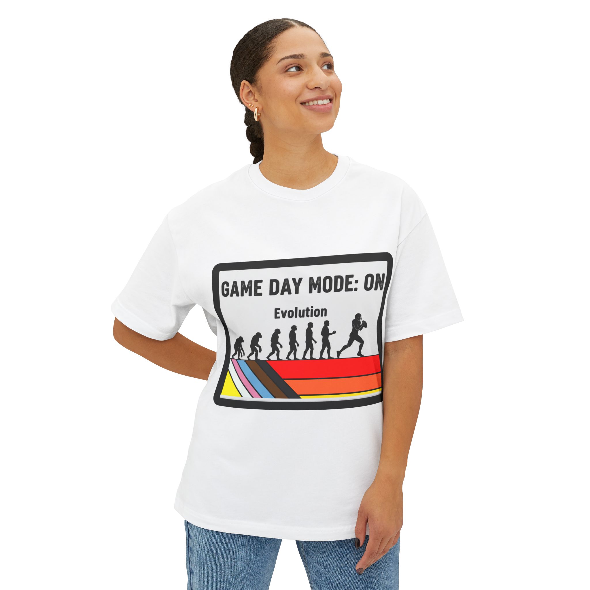 Game Day Mode: On Tee — Evolution Football Retro Graphic T‑Shirt - Image 3