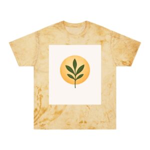 Golden Leaf Tee — Vintage Tie-Dye Plant Graphic T-Shirt