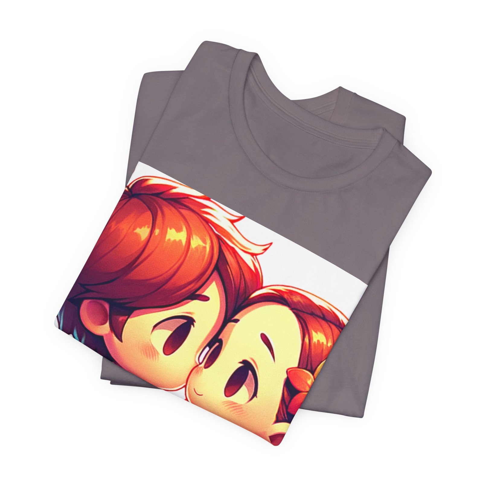 Cute Couple Cartoon Tee — Holding Hands Chibi Romance T-Shirt - Image 7
