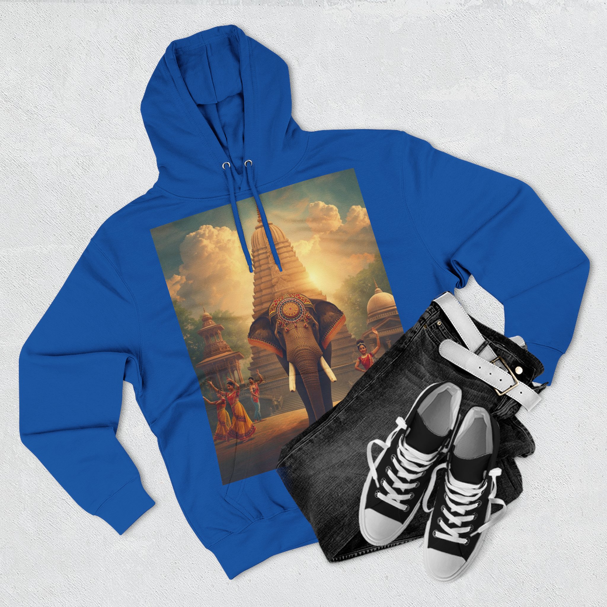 Elephant Temple Hoodie — Mythic Sunset Graphic Pullover - Image 7