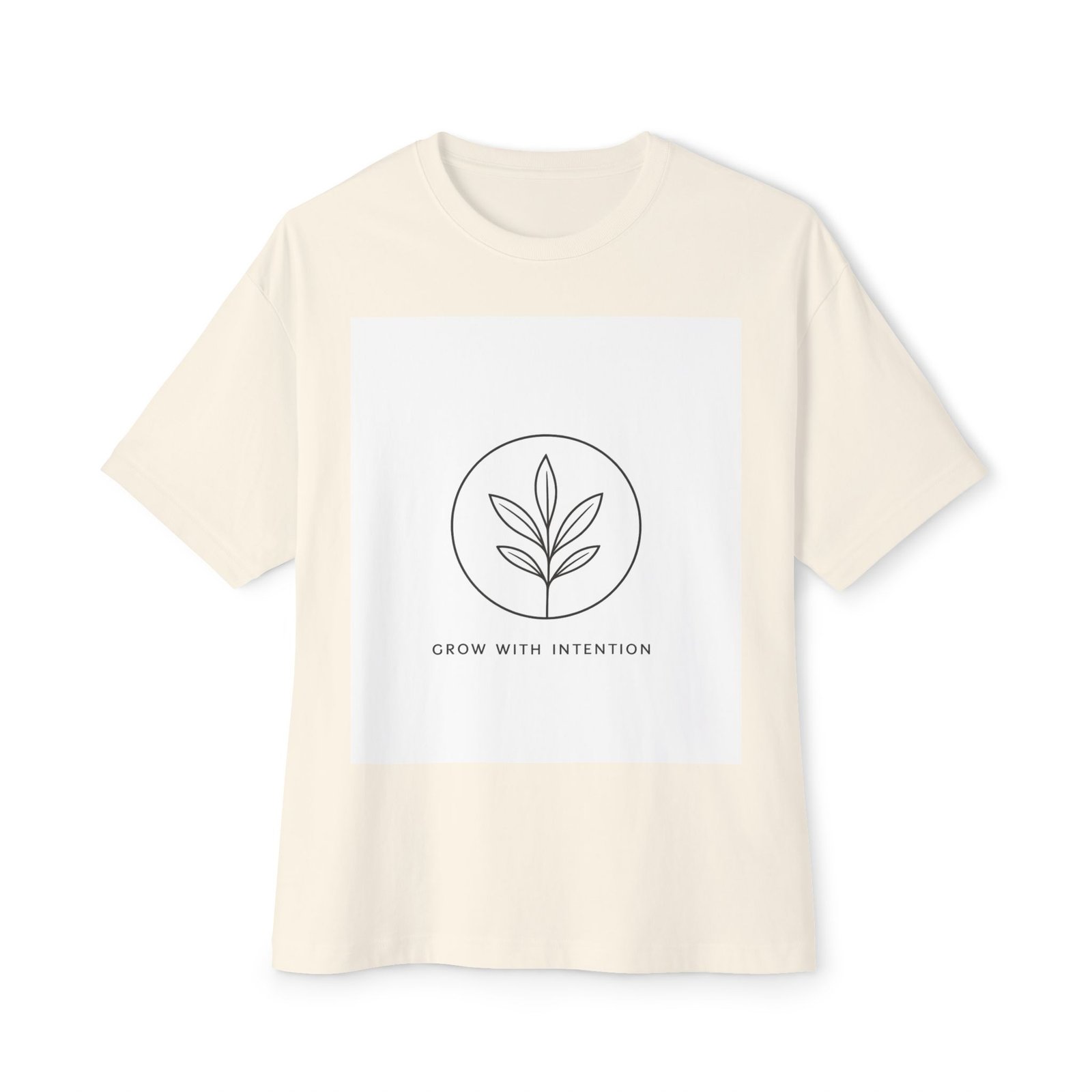Minimal Plant Graphic Tee — "Grow With Kindness" Boxy Shirt - Image 9