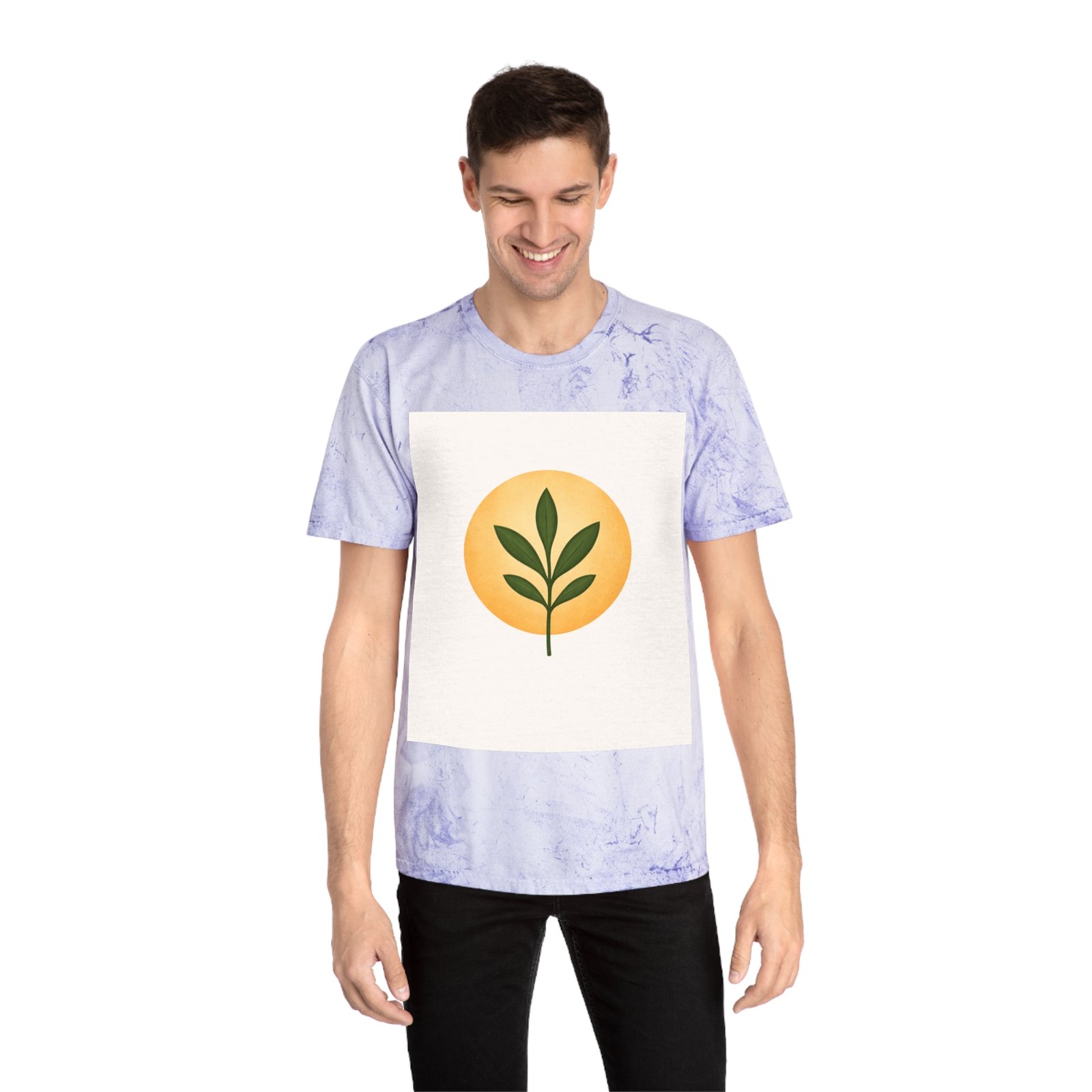Golden Leaf Tee — Vintage Tie-Dye Plant Graphic T-Shirt - Image 19