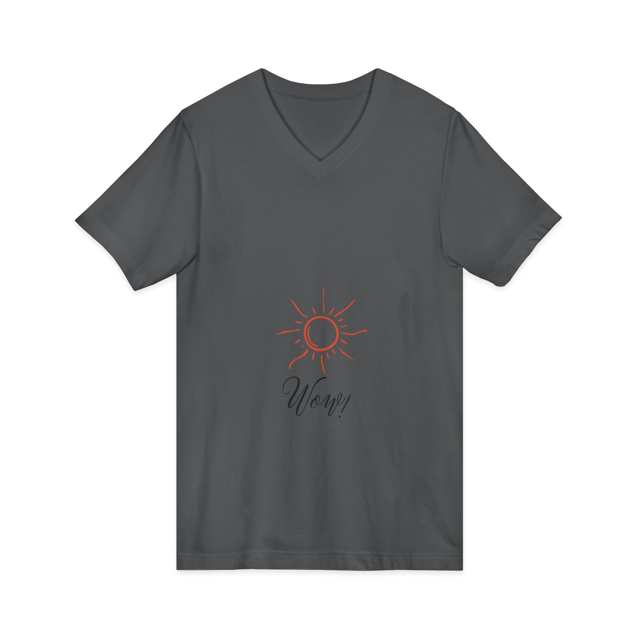 Sunshine 'Wow' V-Neck Tee – Minimal Sun Graphic Shirt - Image 19