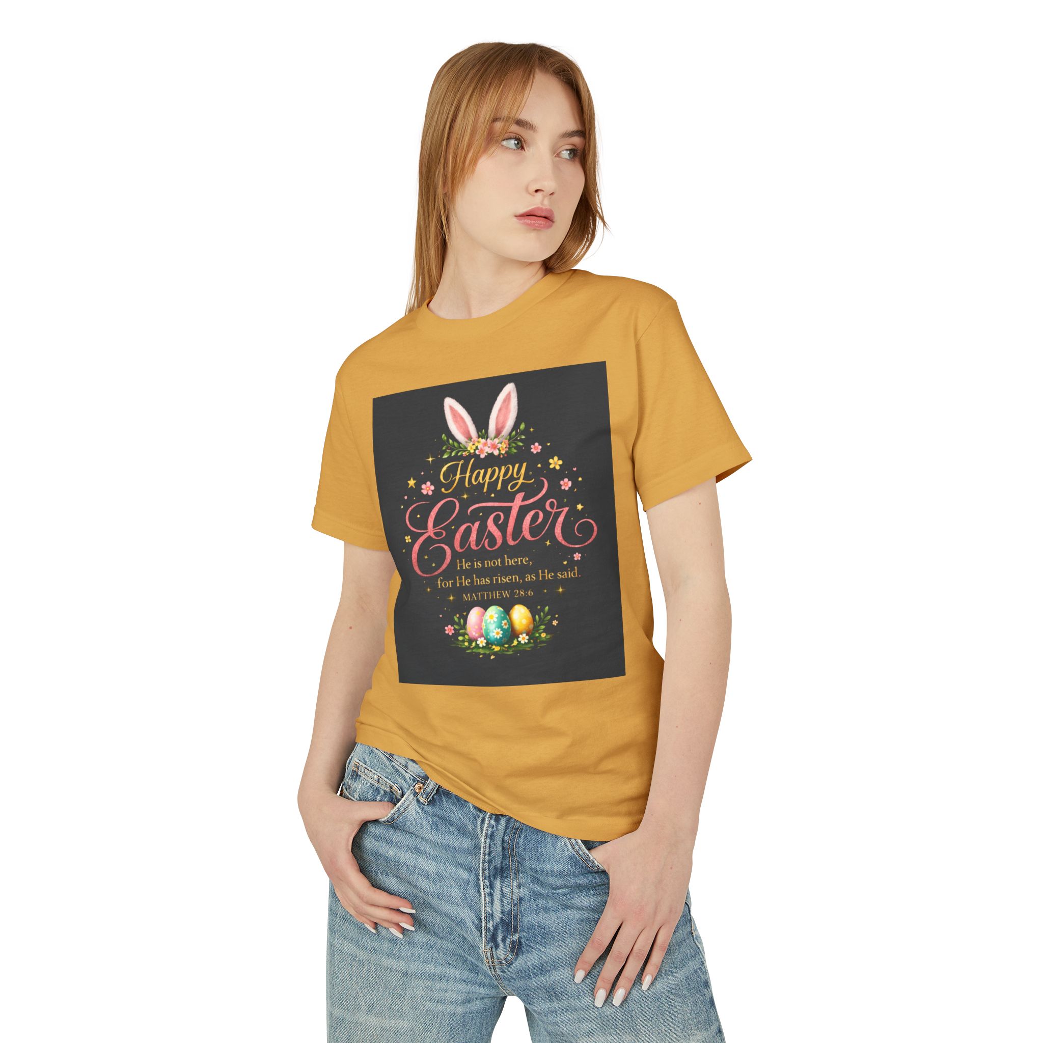 Easter Bunny Vibes Tee – Pastel "Thanks" Graphic Cotton T-Shirt - Image 8