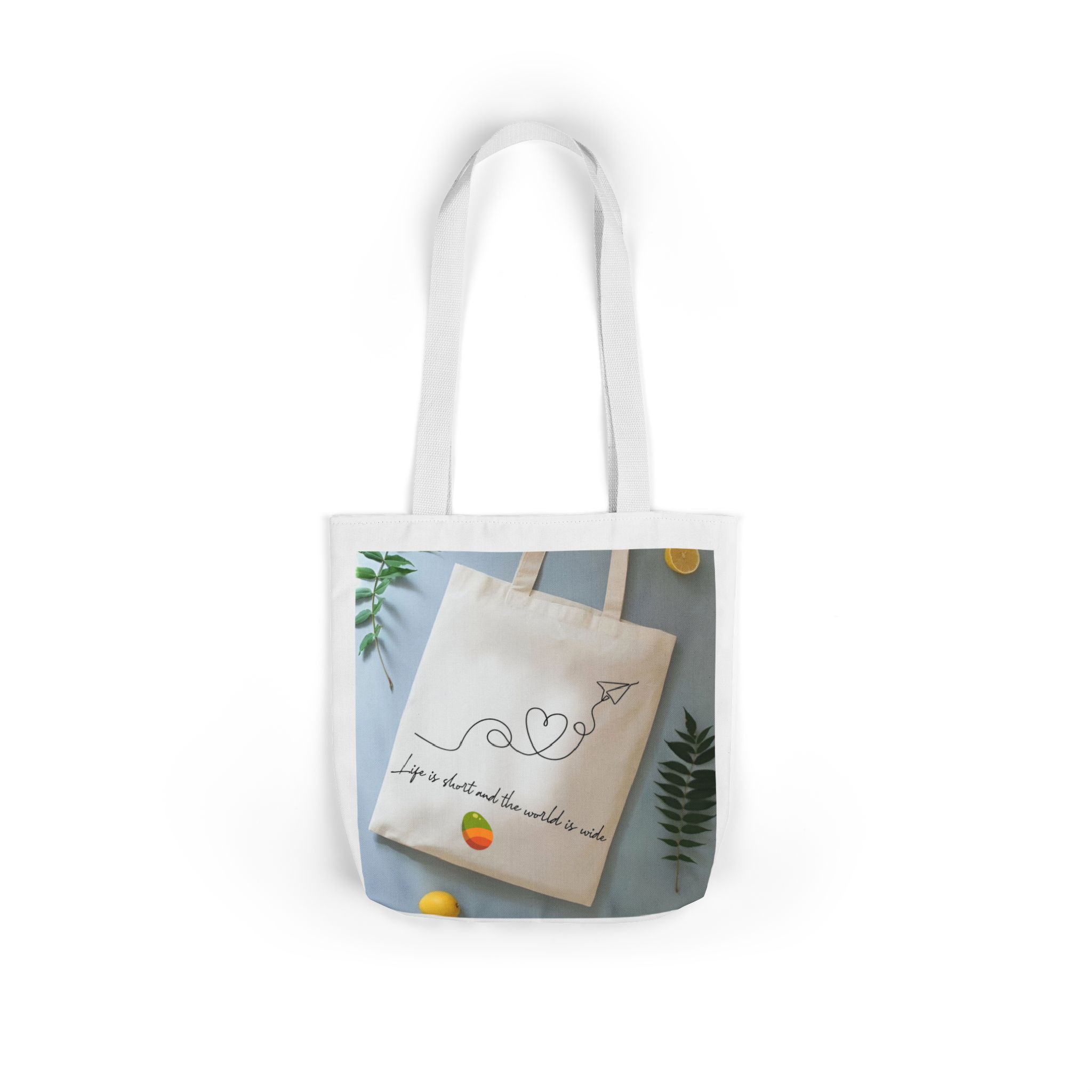 Canvas Tote Bag — 'Love Follows the Sun' Minimal Heart & Sun Illustration - Image 18
