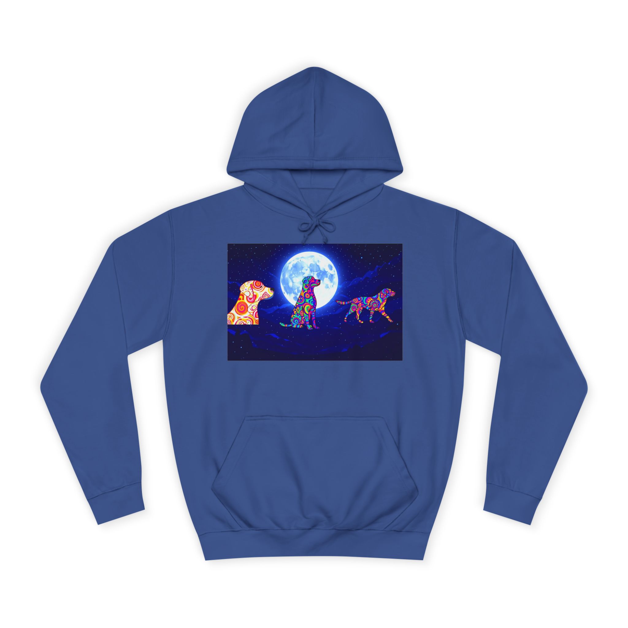 Hoodie — Colorful Moonlight Dog Trio Graphic Hoodie - Image 5