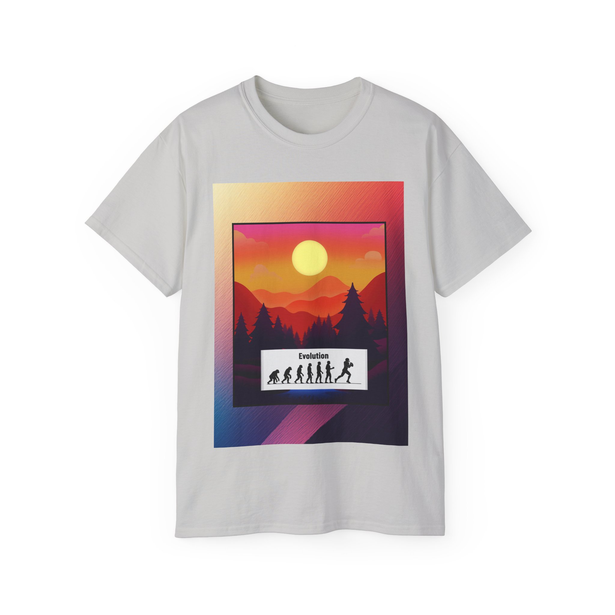 Evolution Hike T-Shirt — Sunset Mountain Silhouette Graphic Tee - Image 13