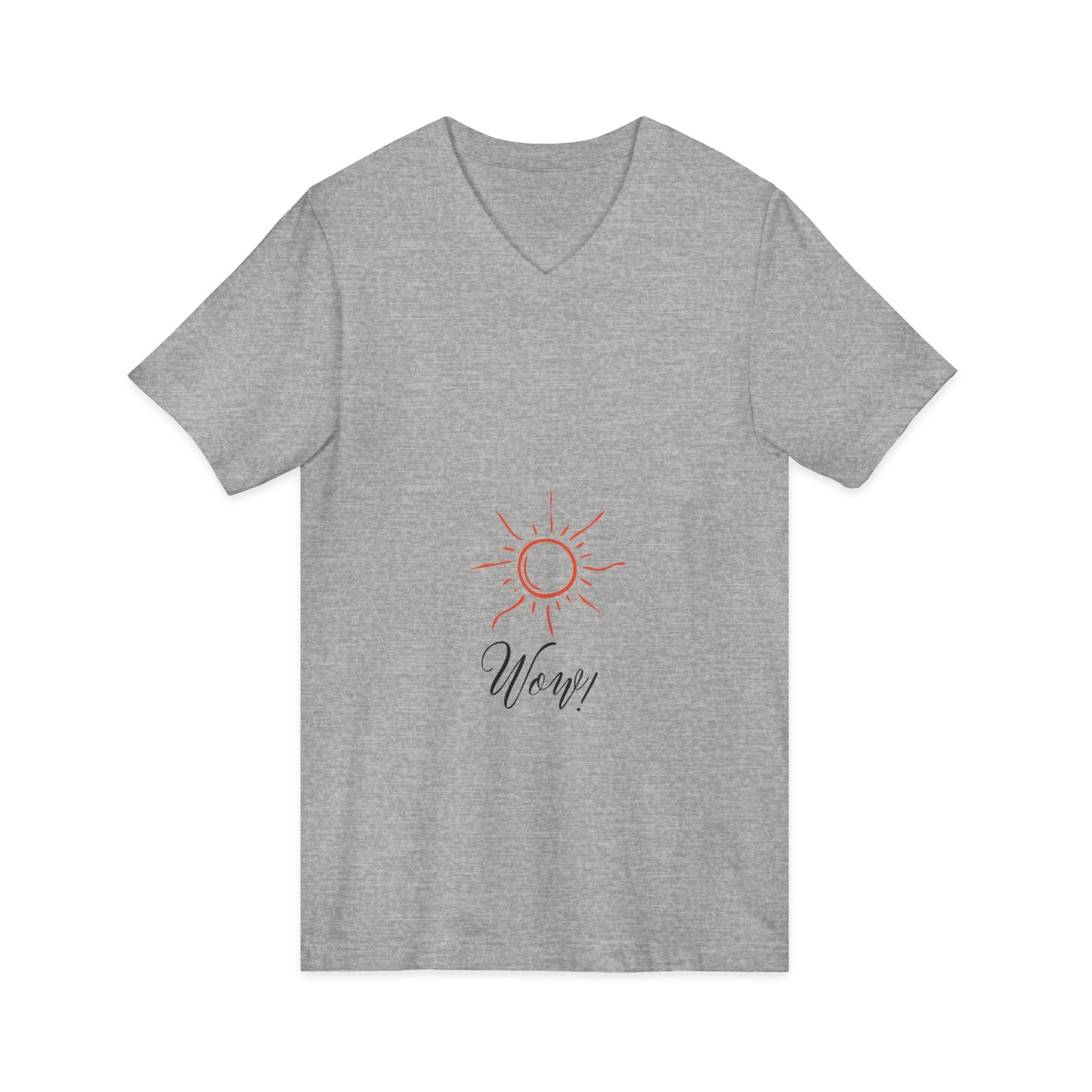 Sunshine 'Wow' V-Neck Tee – Minimal Sun Graphic Shirt - Image 11