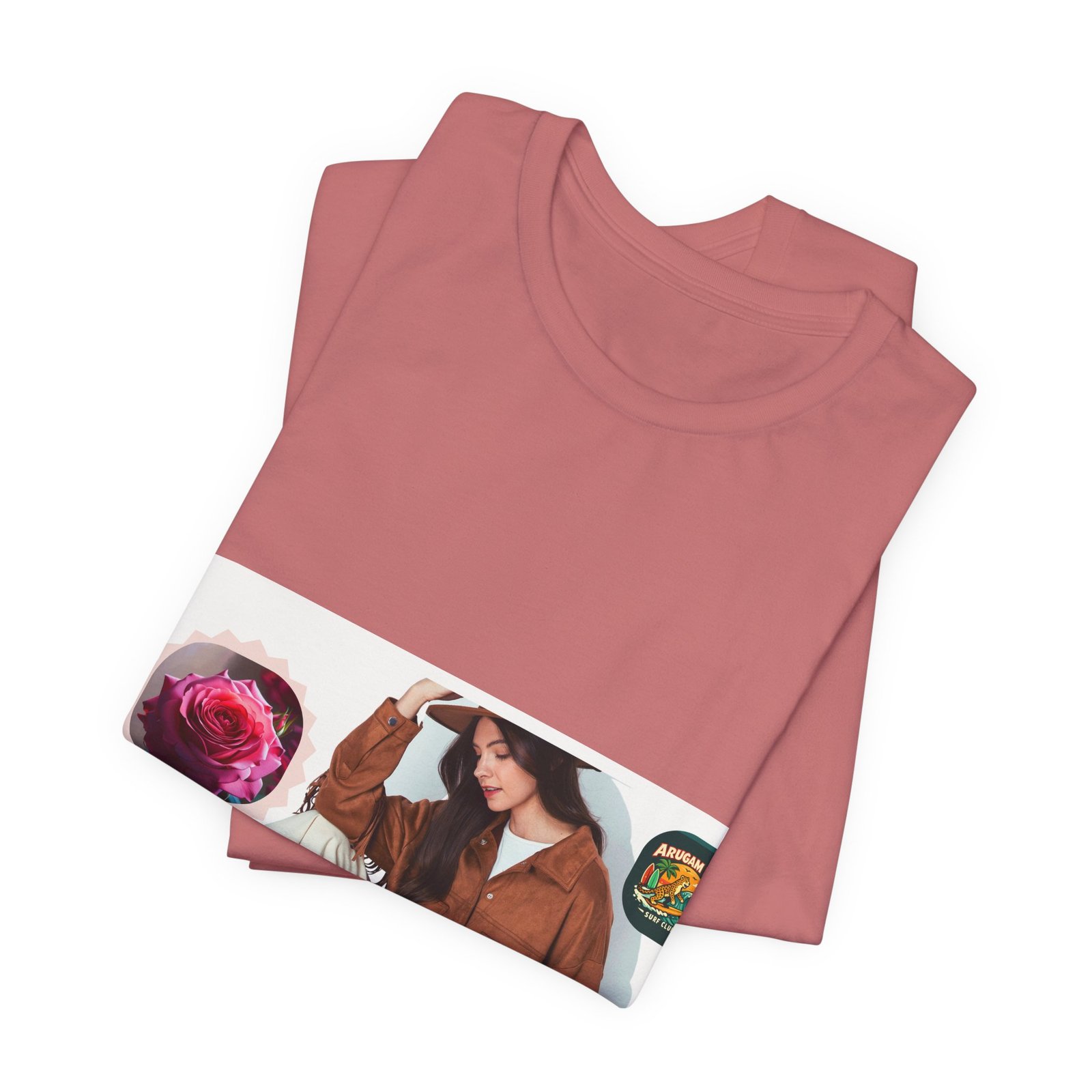 Photo Graphic Tee — Vintage Patch 'Abraham Bay' Casual Women's Fashion Shirt - Image 7