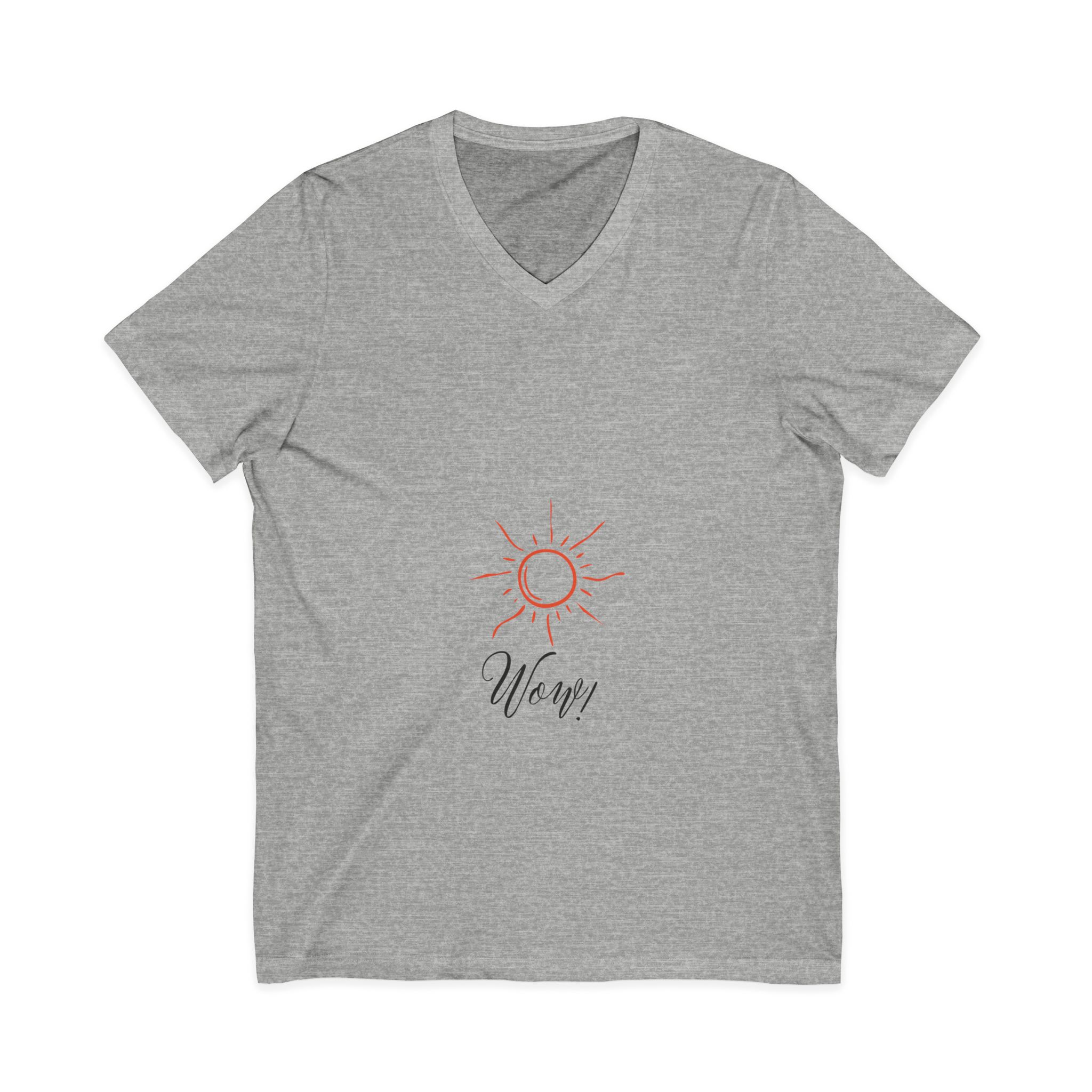 Sunshine 'Wow' V-Neck Tee – Minimal Sun Graphic Shirt - Image 9