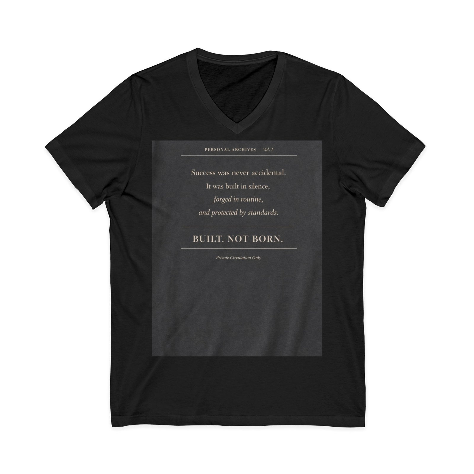 Inspirational Quote V-Neck Tee — "Built, Not Born" Motivational Shirt - Image 5