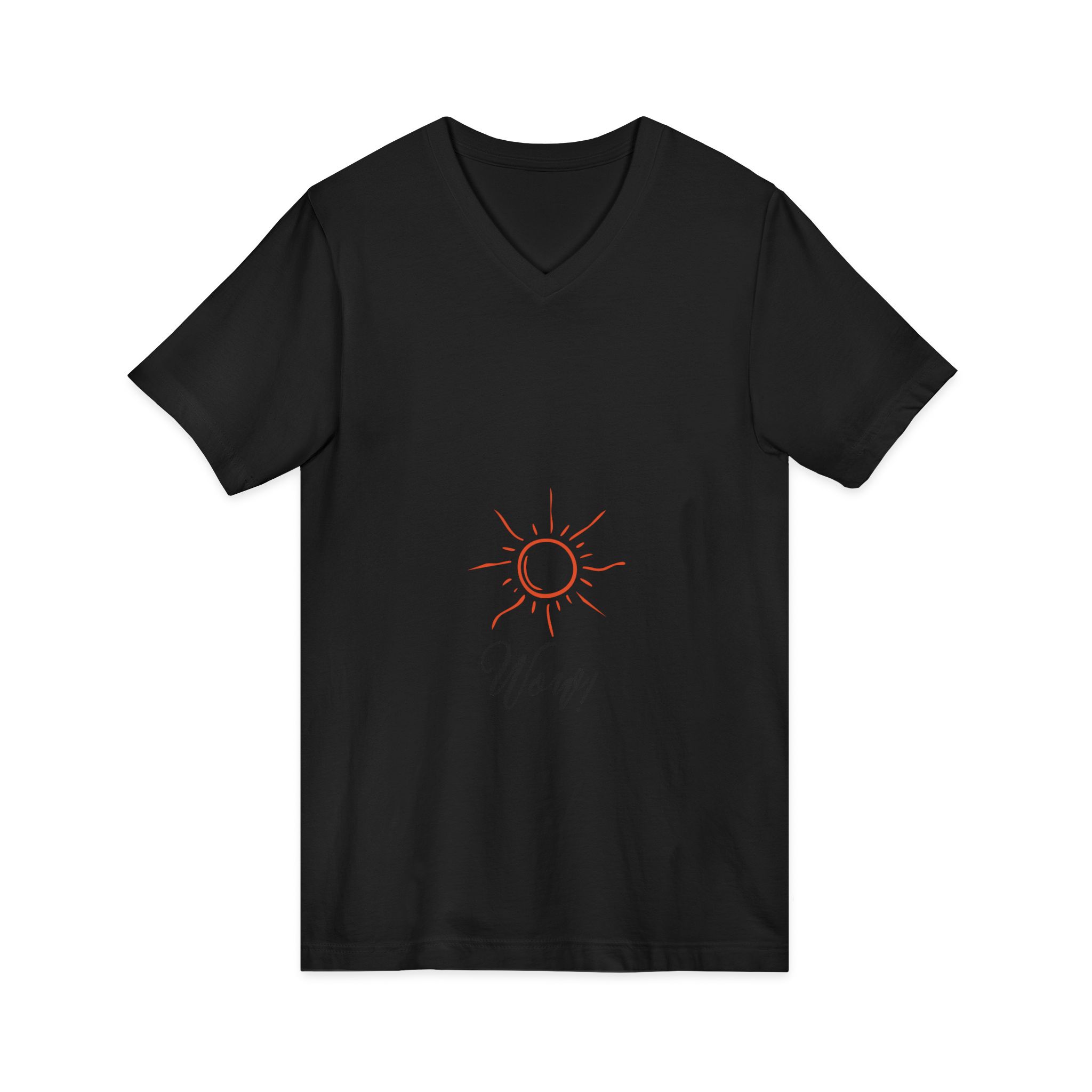Sunshine 'Wow' V-Neck Tee – Minimal Sun Graphic Shirt - Image 7