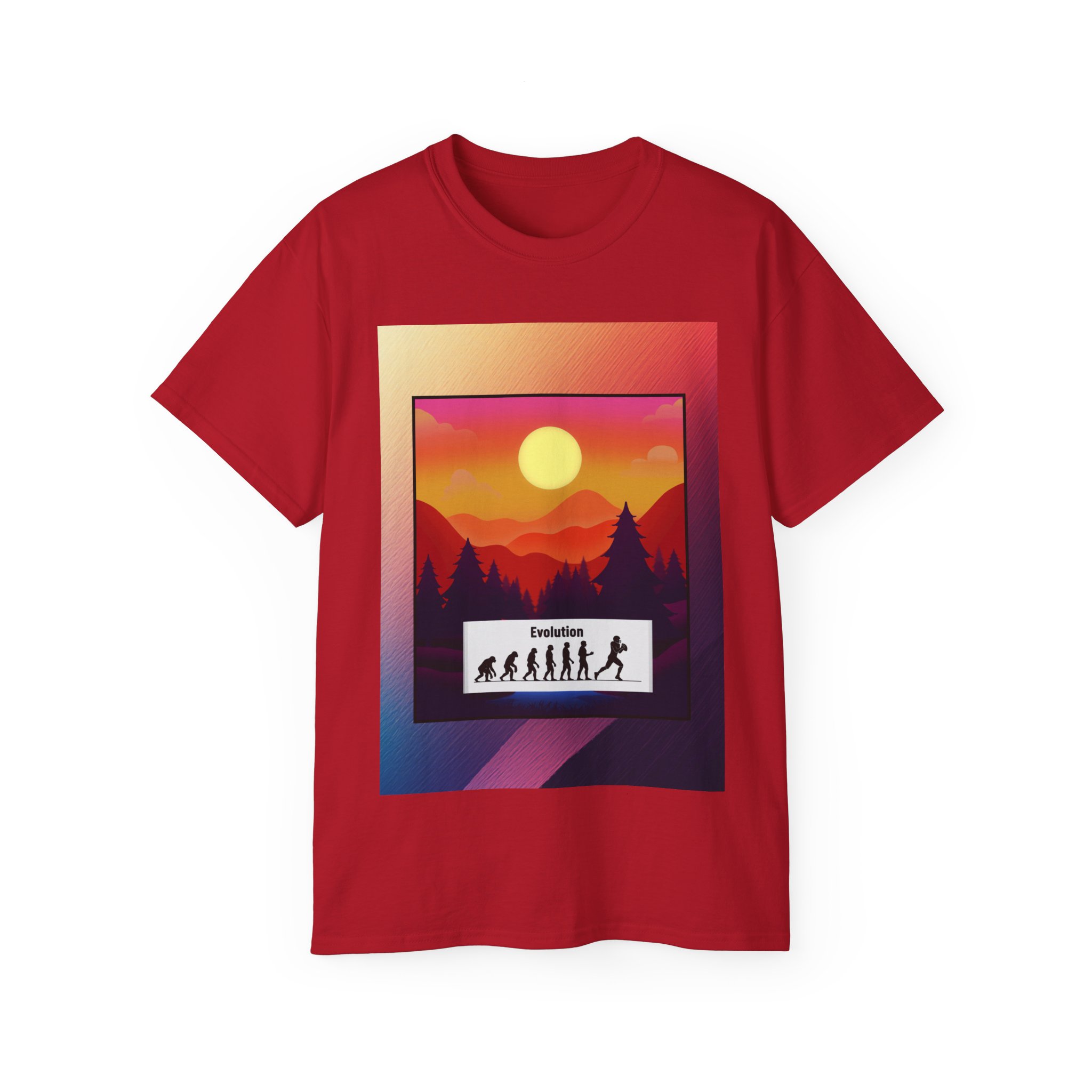 Evolution Hike T-Shirt — Sunset Mountain Silhouette Graphic Tee - Image 33