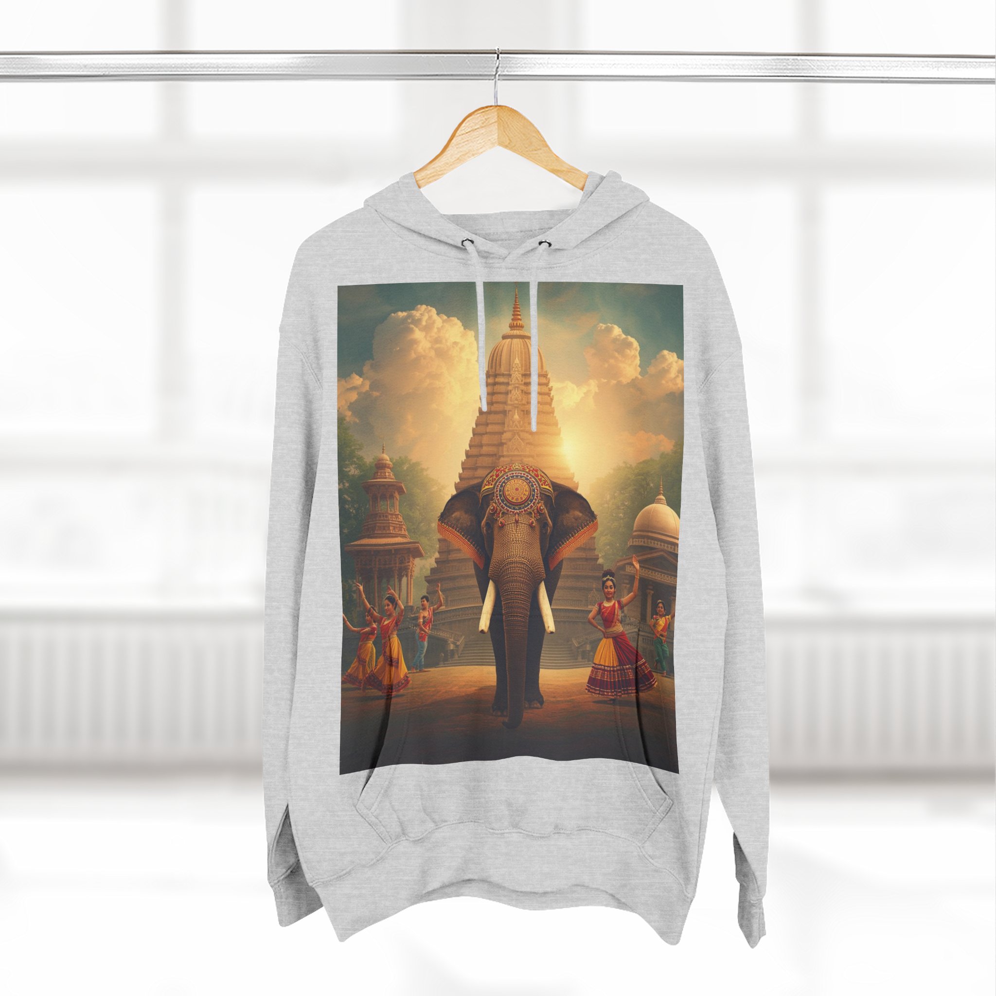 Elephant Temple Hoodie — Mythic Sunset Graphic Pullover - Image 4