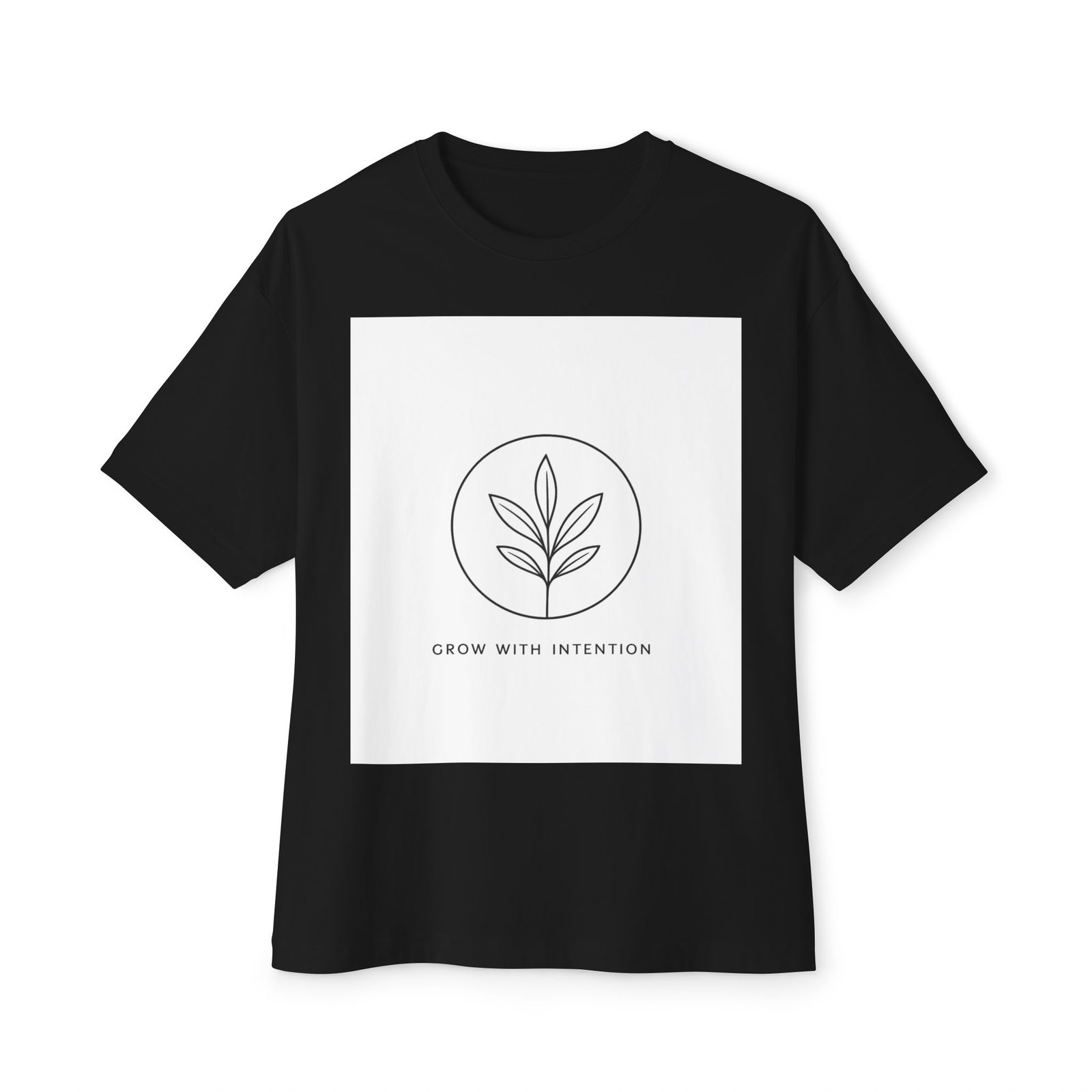 Minimal Plant Graphic Tee — "Grow With Kindness" Boxy Shirt - Image 5