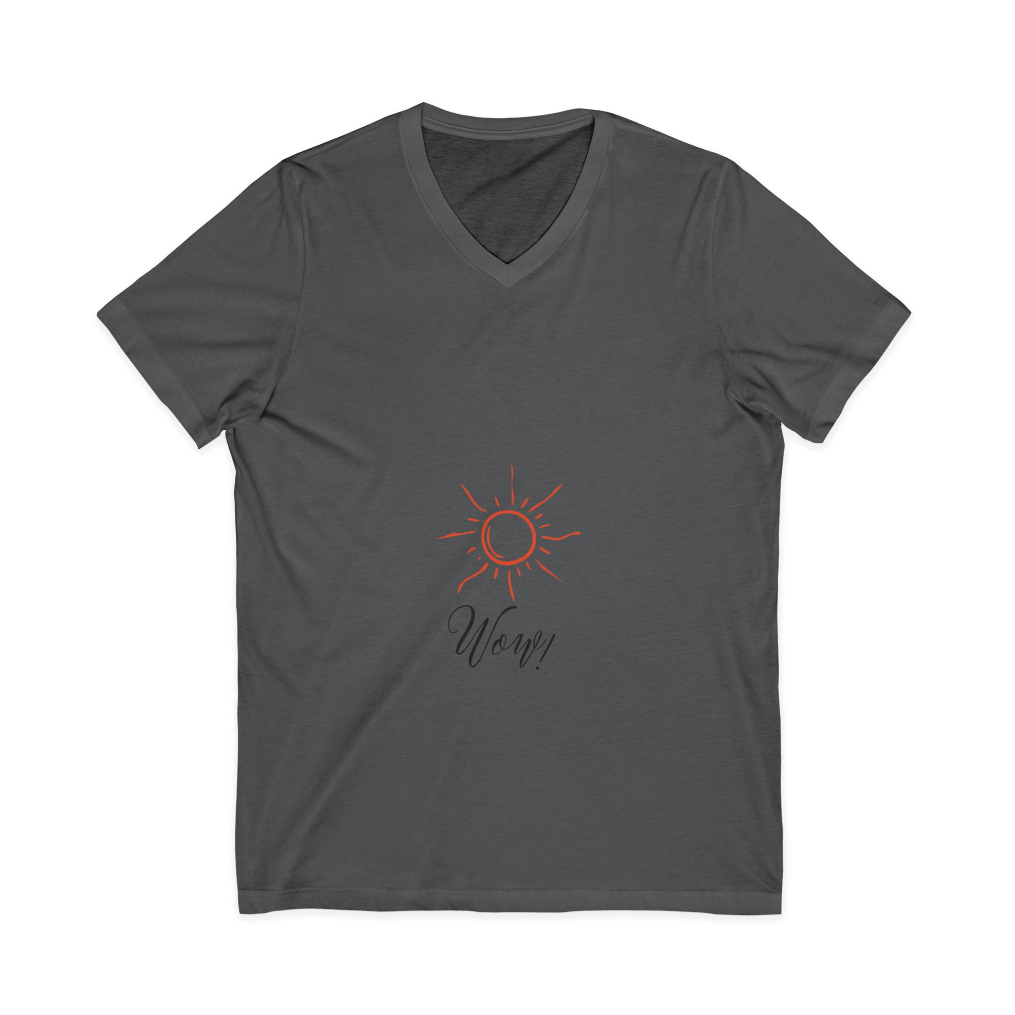 Sunshine 'Wow' V-Neck Tee – Minimal Sun Graphic Shirt - Image 17
