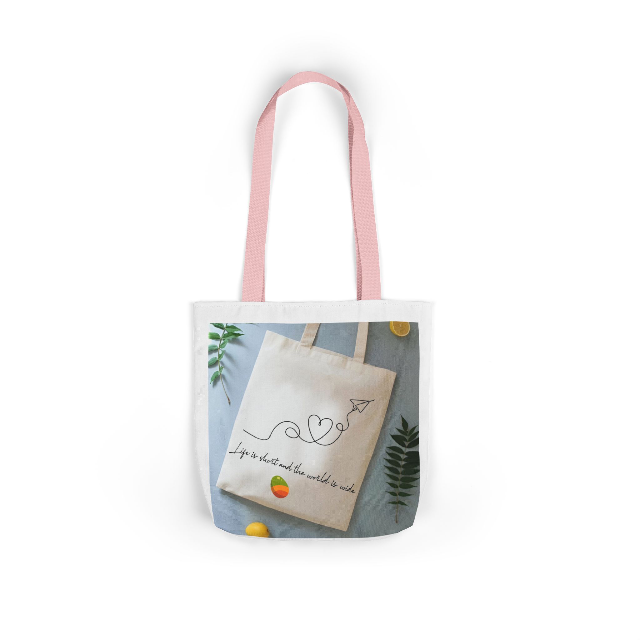 Canvas Tote Bag — 'Love Follows the Sun' Minimal Heart & Sun Illustration - Image 14