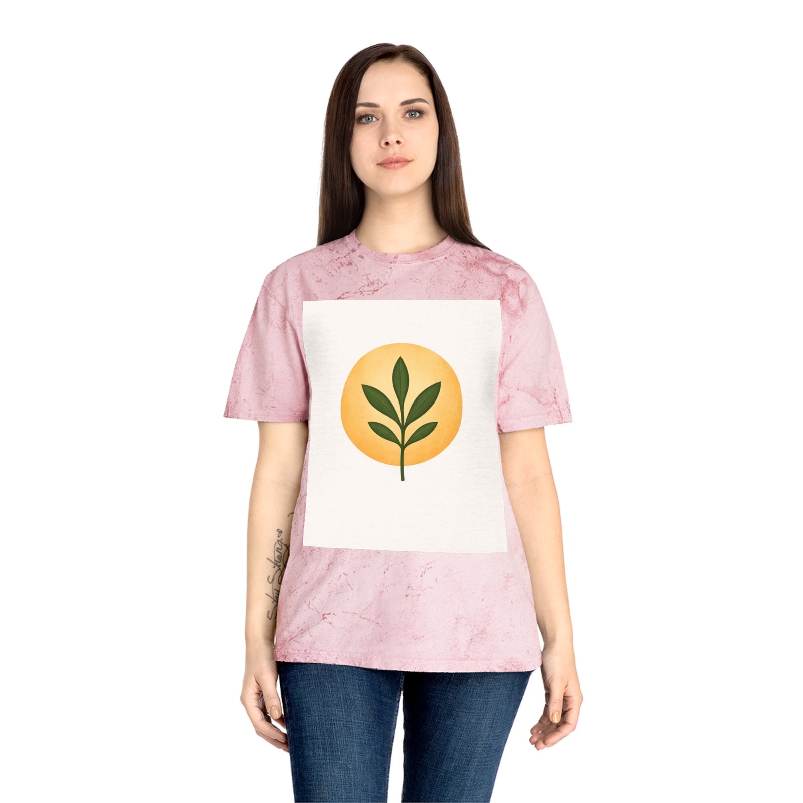 Golden Leaf Tee — Vintage Tie-Dye Plant Graphic T-Shirt - Image 24