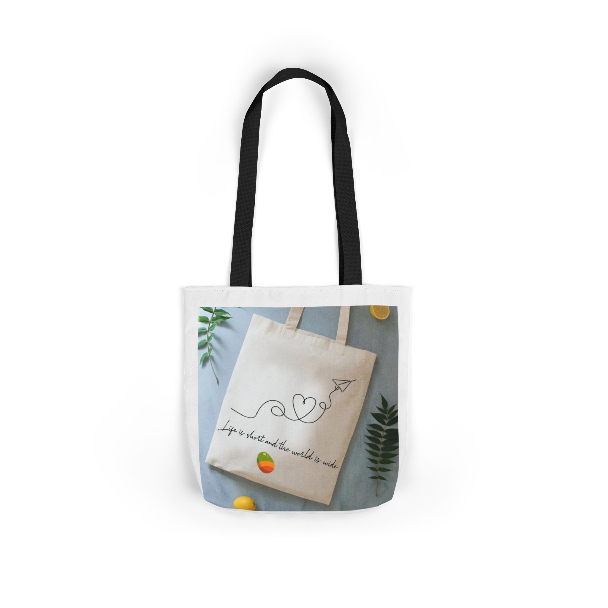 Canvas Tote Bag — 'Love Follows the Sun' Minimal Heart & Sun Illustration - Image 6