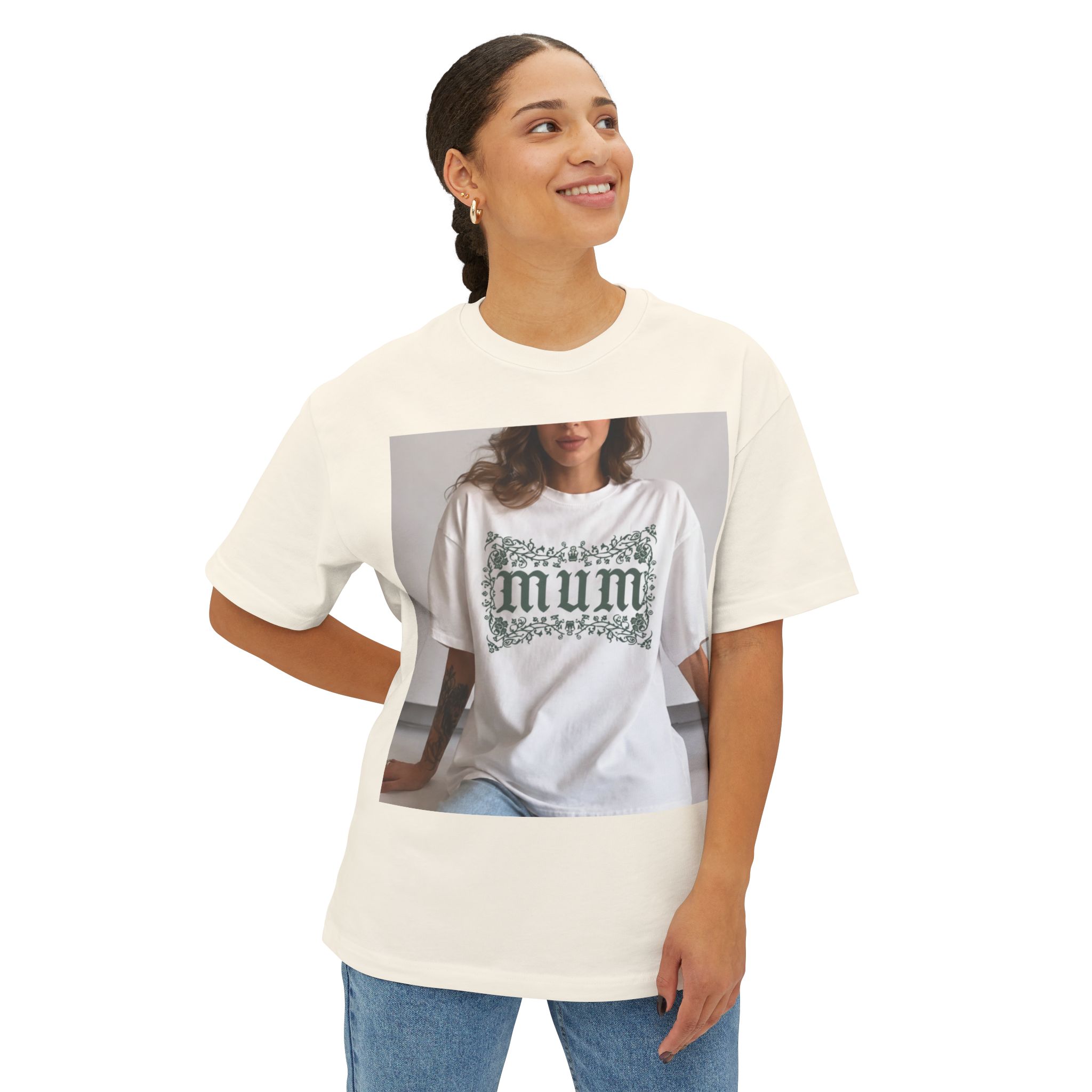 Mum Floral Graphic Tee — Oversized Boxy Womens Shirt - Image 11