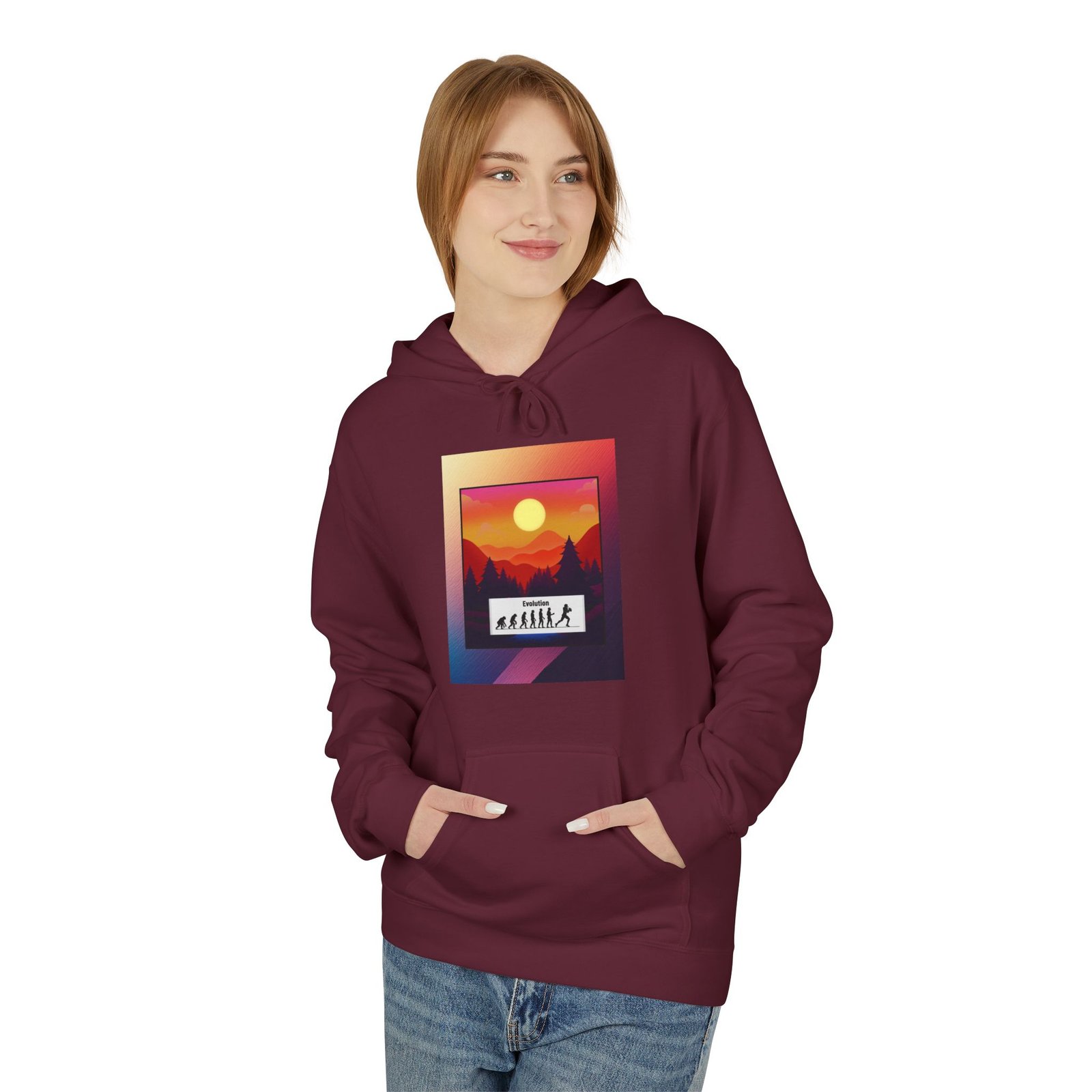 Sunset Hike Hoodie — Retro Mountain Sunset Graphic Hoodie - Image 11