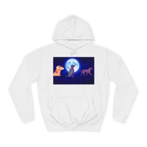 Hoodie — Colorful Moonlight Dog Trio Graphic Hoodie