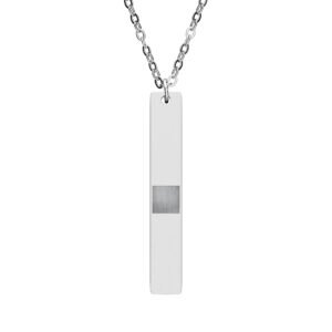 Engravable Vertical Bar Necklace — Personalized Minimalist Pendant (Silver or Gold)