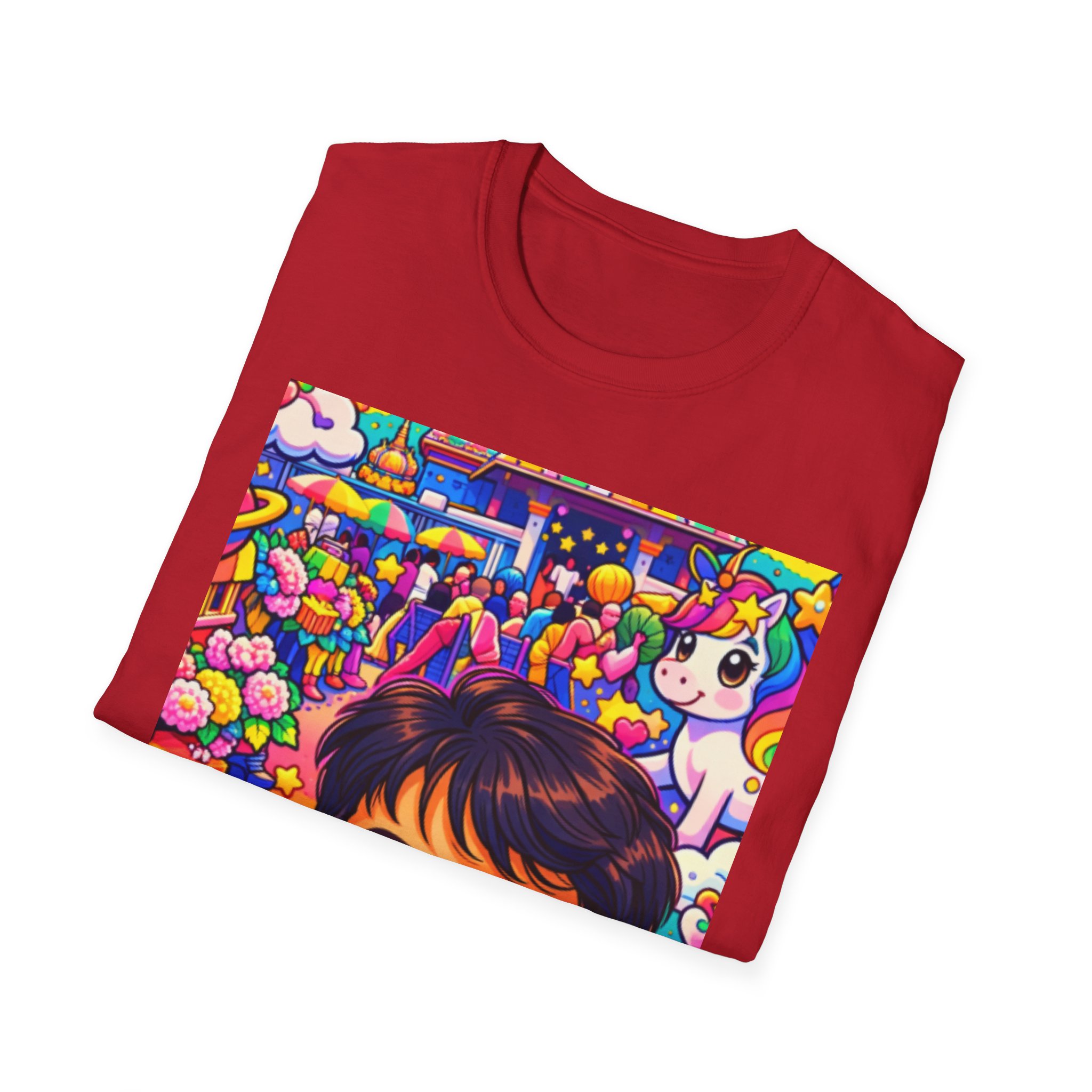 Colorful Cartoon Selfie T‑Shirt — Cute Kid & Unicorn Pop Art Tee - Image 16
