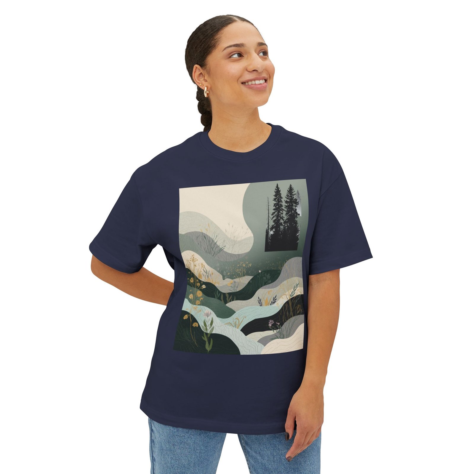 Nature Wave Tee — Forest & River Graphic T-Shirt - Image 23