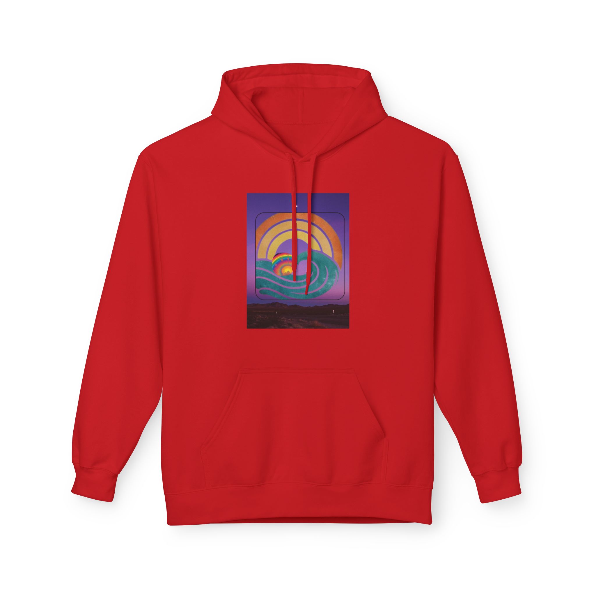 Retro Rainbow Surf Hoodie — Vintage Sunset Surfboard Graphic - Image 21