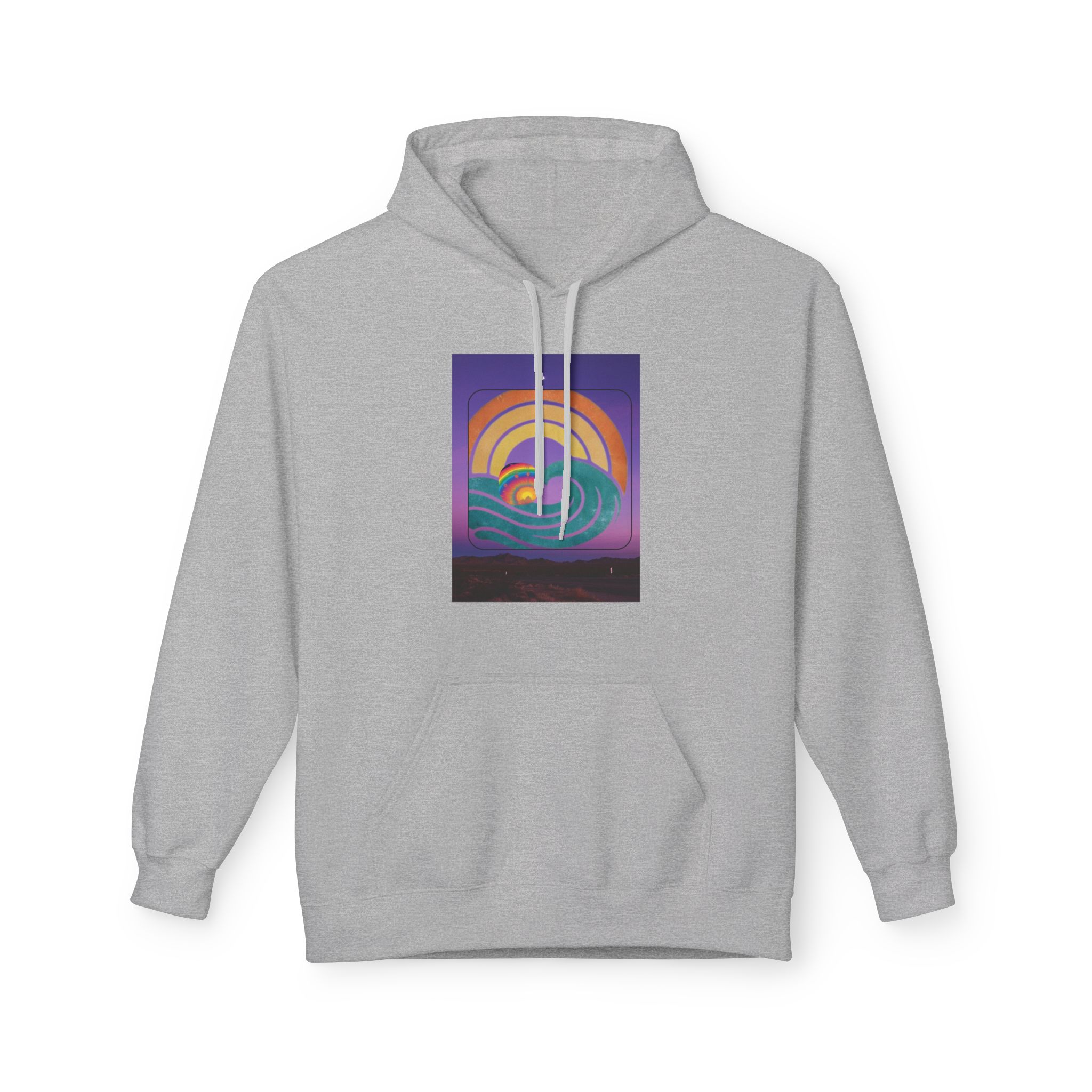 Retro Rainbow Surf Hoodie — Vintage Sunset Surfboard Graphic - Image 13