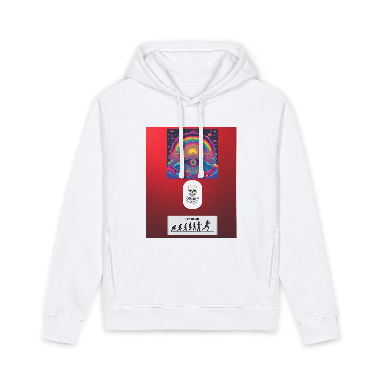 Psychedelic Evolution Hoodie — Rainbow Skull Graphic Sweatshirt