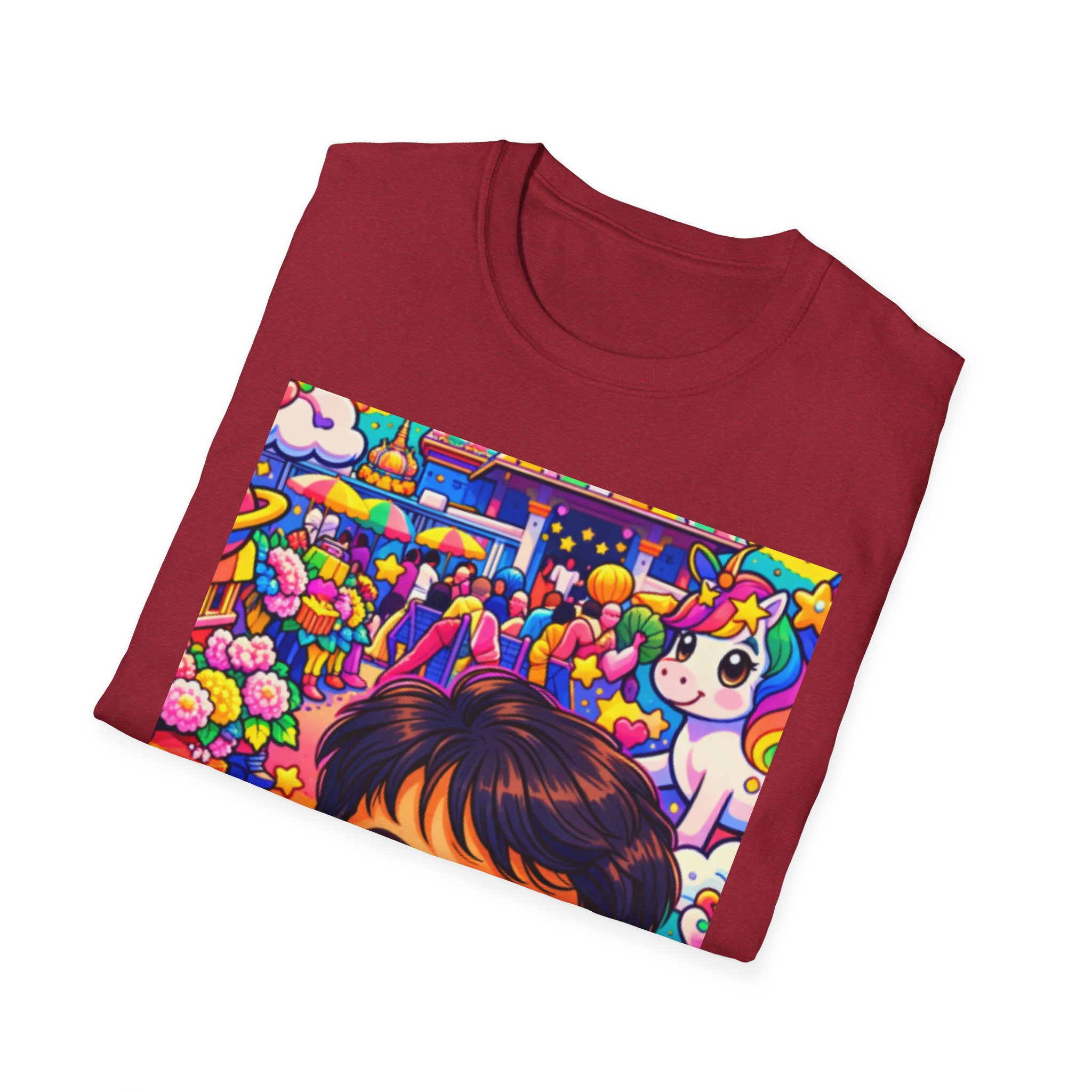 Colorful Cartoon Selfie T‑Shirt — Cute Kid & Unicorn Pop Art Tee - Image 12