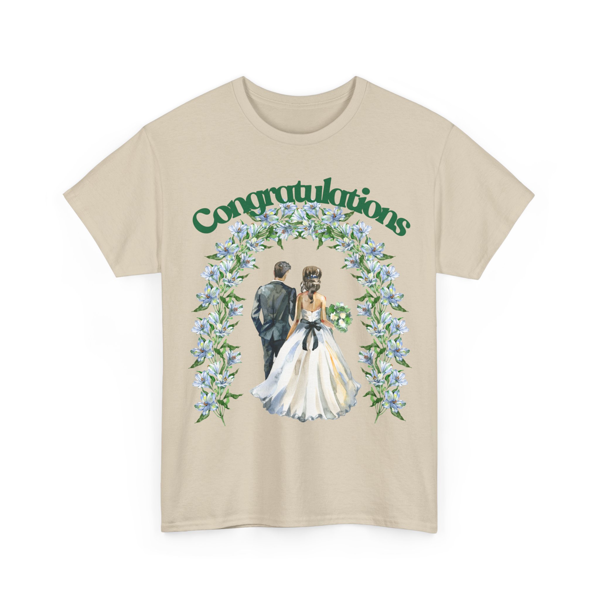 Congratulations Wedding T‑Shirt — Bride & Groom Floral Arch Tee - Image 7