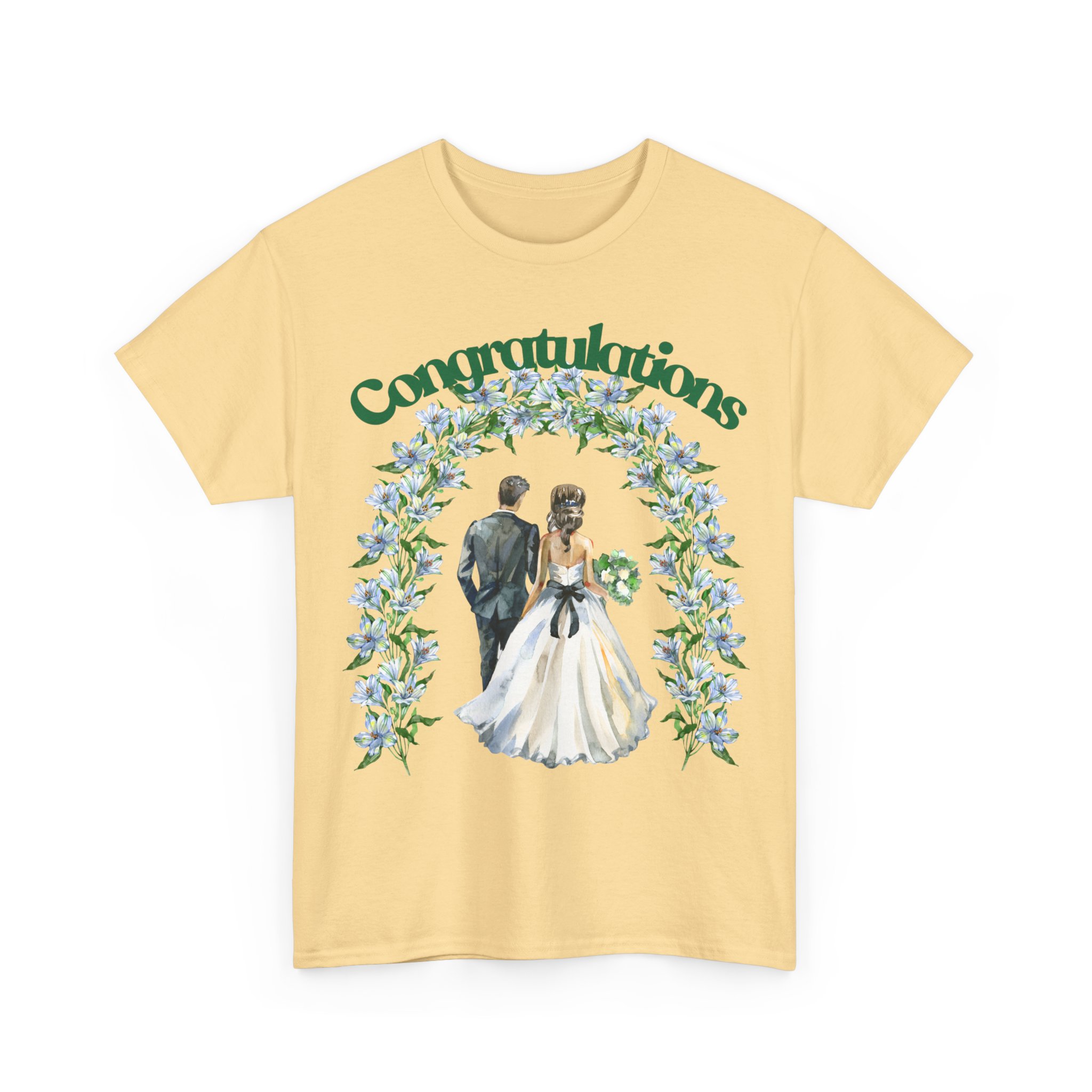 Congratulations Wedding T‑Shirt — Bride & Groom Floral Arch Tee - Image 11