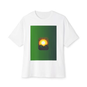 Sunrise Mountains Graphic Tee — Green Gradient Sunrise Design