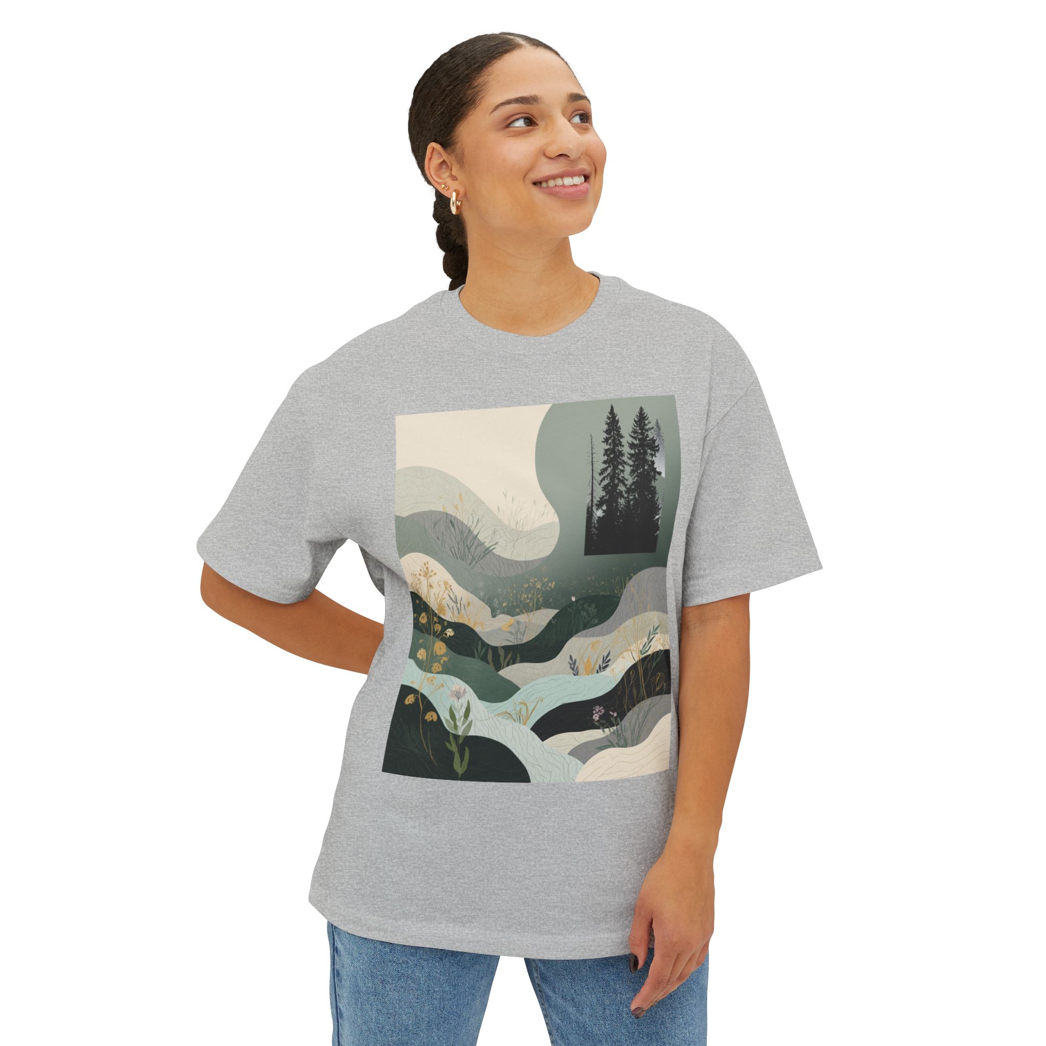 Nature Wave Tee — Forest & River Graphic T-Shirt - Image 19