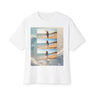 Boxy Tee — Vintage Beach Photo Collage Graphic T-Shirt